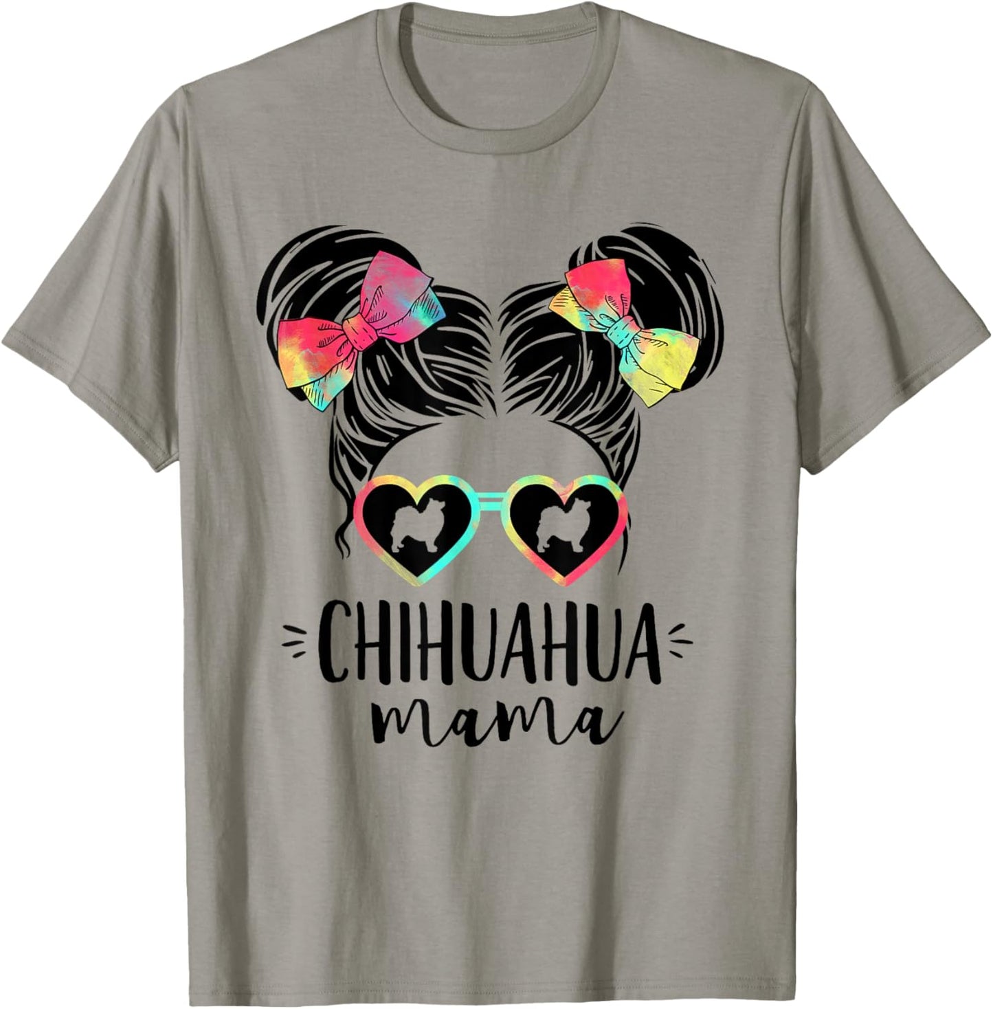 Chihuahua Mama Gifts Double Bun Hair Chi-Chi Gifts Dog Mom Women Girls Kids T-Shirt - T-Shirt | Sand