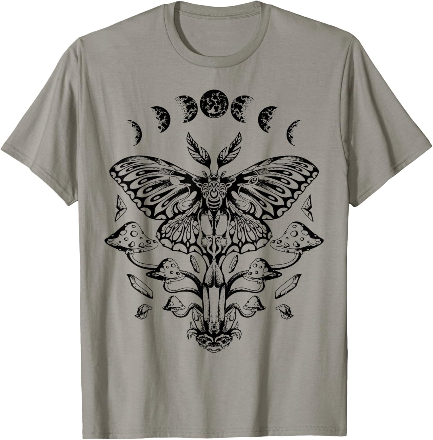 Moth Moon Phases Tarot Butterfly T-Shirt - T-Shirt | Sand