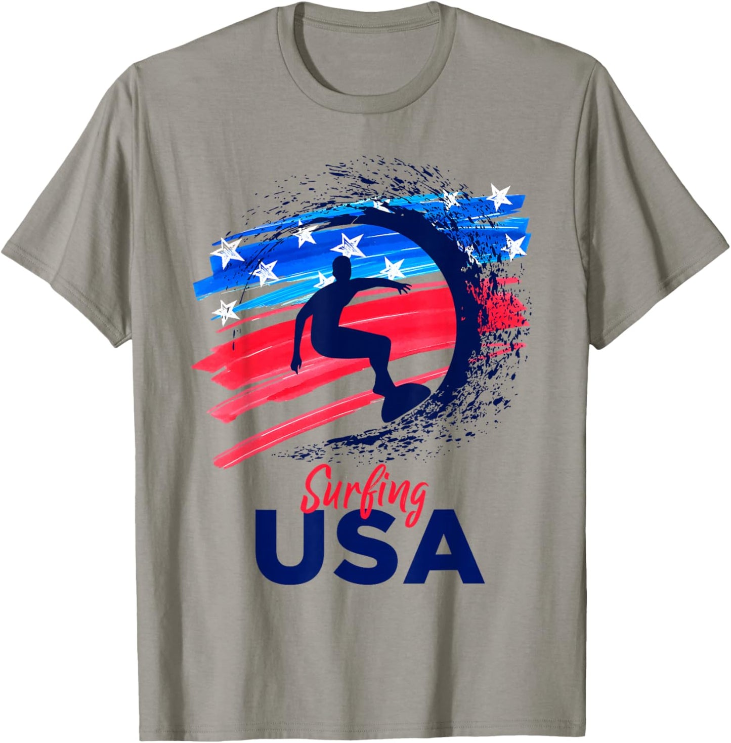 Surfing USA Support the Team Shirt USA Flag Surf Lover T-Shirt - T-Shirt | Sand