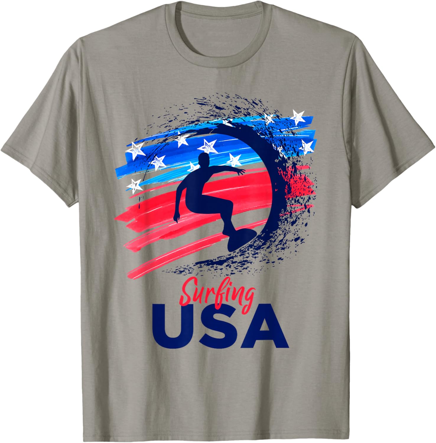 Surfing USA Support the Team Shirt USA Flag Surf Lover T-Shirt - T-Shirt | Sand