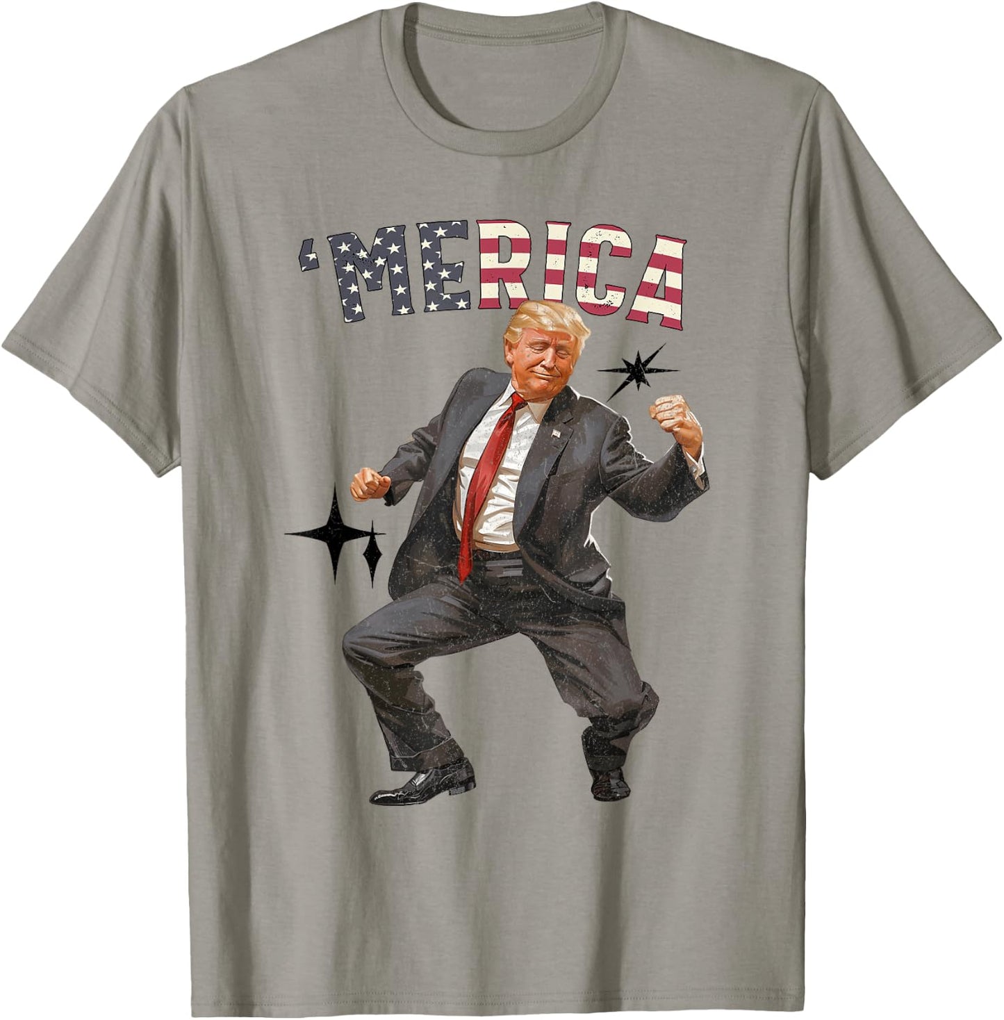 'MERICA TRUMP Happy 4th Of July Trump American Flag Gifts T-Shirt - T-Shirt | Sand