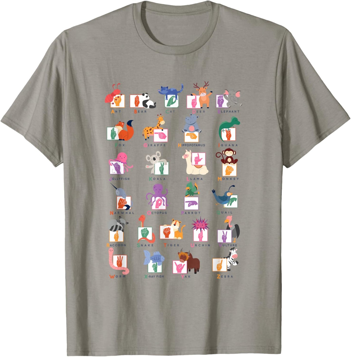 American Sign Language Gifts for Teachers ASL Alphabet T-Shirt - T-Shirt | Sand
