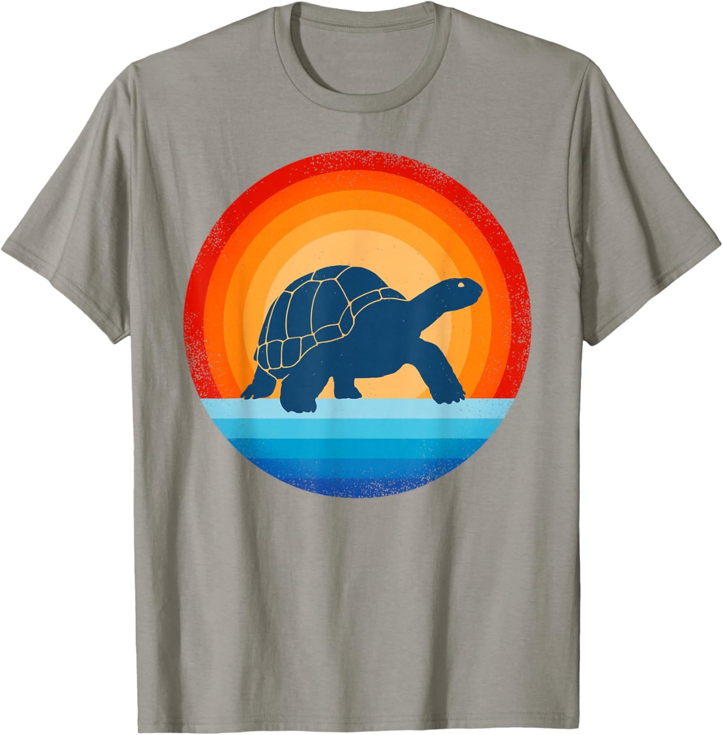 Tortoise Retro Vintage 60 70s Sunset Turtle Reptile Animal T-Shirt - T-Shirt | Sand