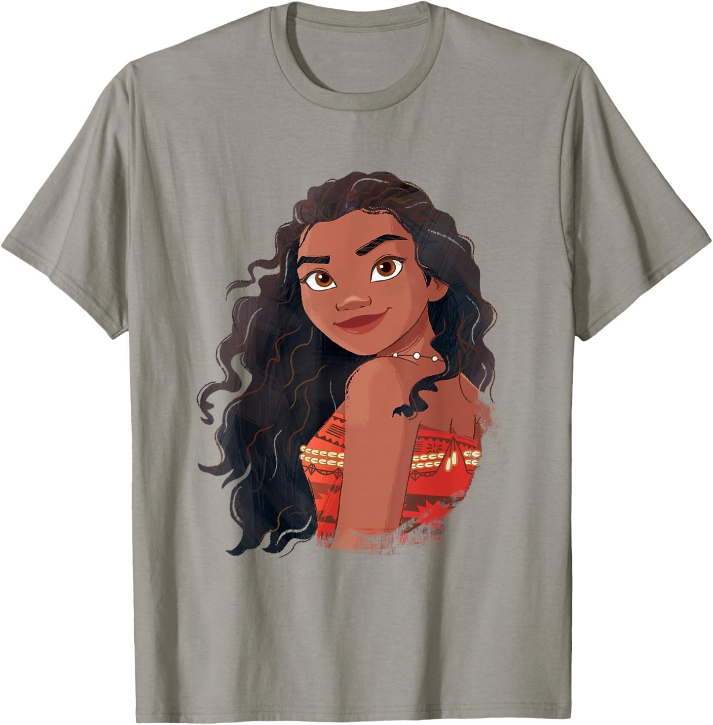 Disney Moana Powerful Beautiful Moana Big Chest Portrait T-Shirt - T-Shirt | Sand