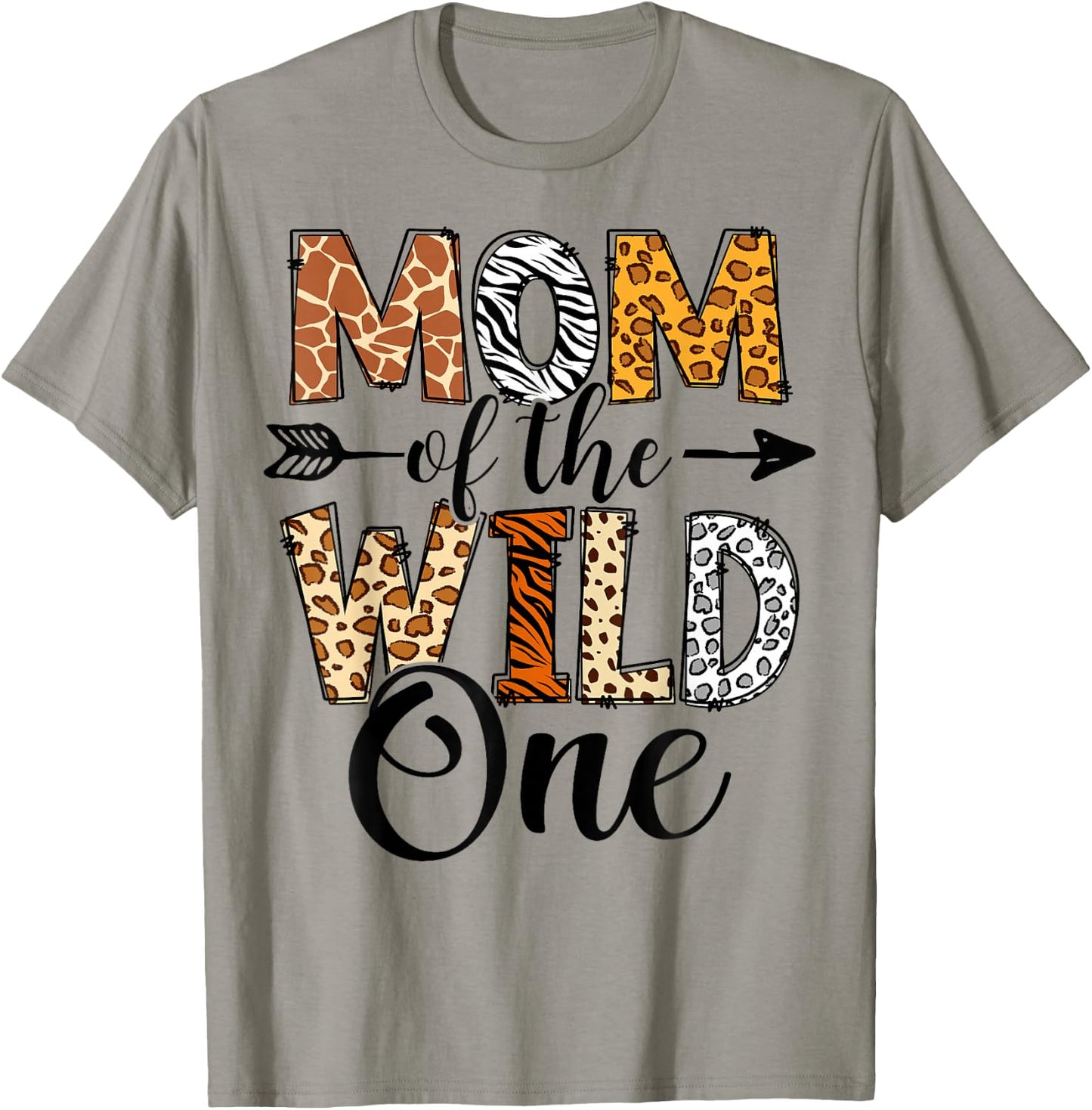 Mom Of The Wild One Family 1st Birthday African Safari Gift T-Shirt - T-Shirt | Sand