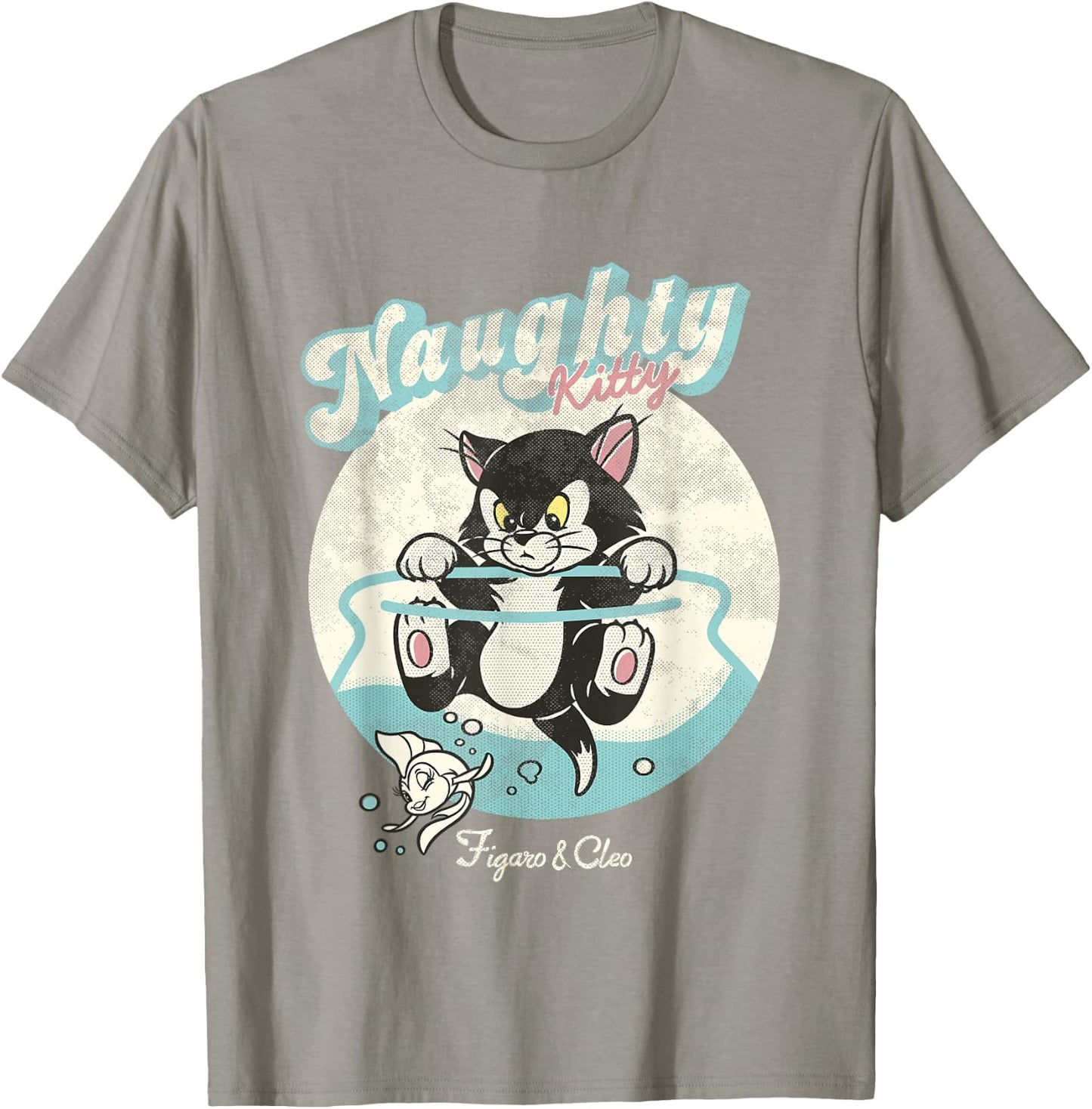 Disney Pinocchio Naughty Kitty Figaro & Cleo Retro Big Logo T-Shirt - T-Shirt | Sand