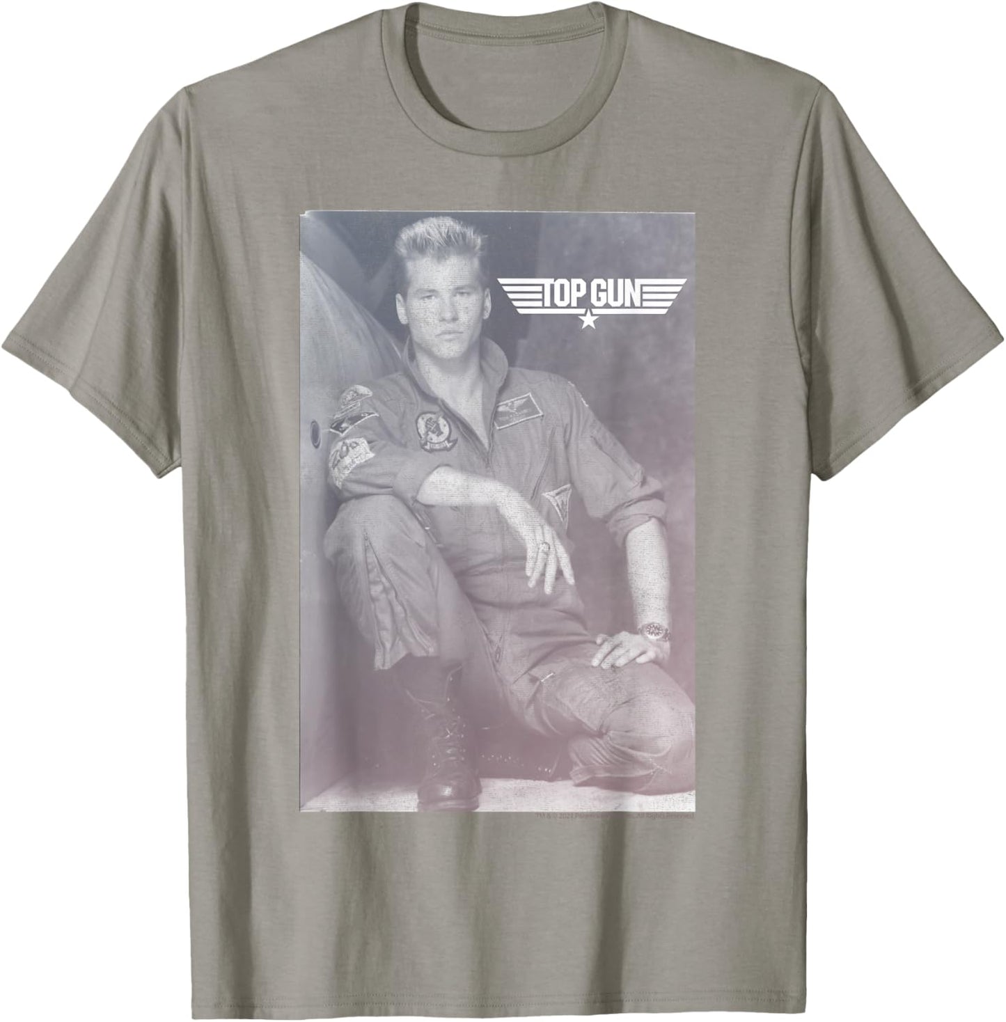 Top Gun Lt. Tom 'Iceman' Kazansky Black & White Poster T-Shirt - T-Shirt | Sand