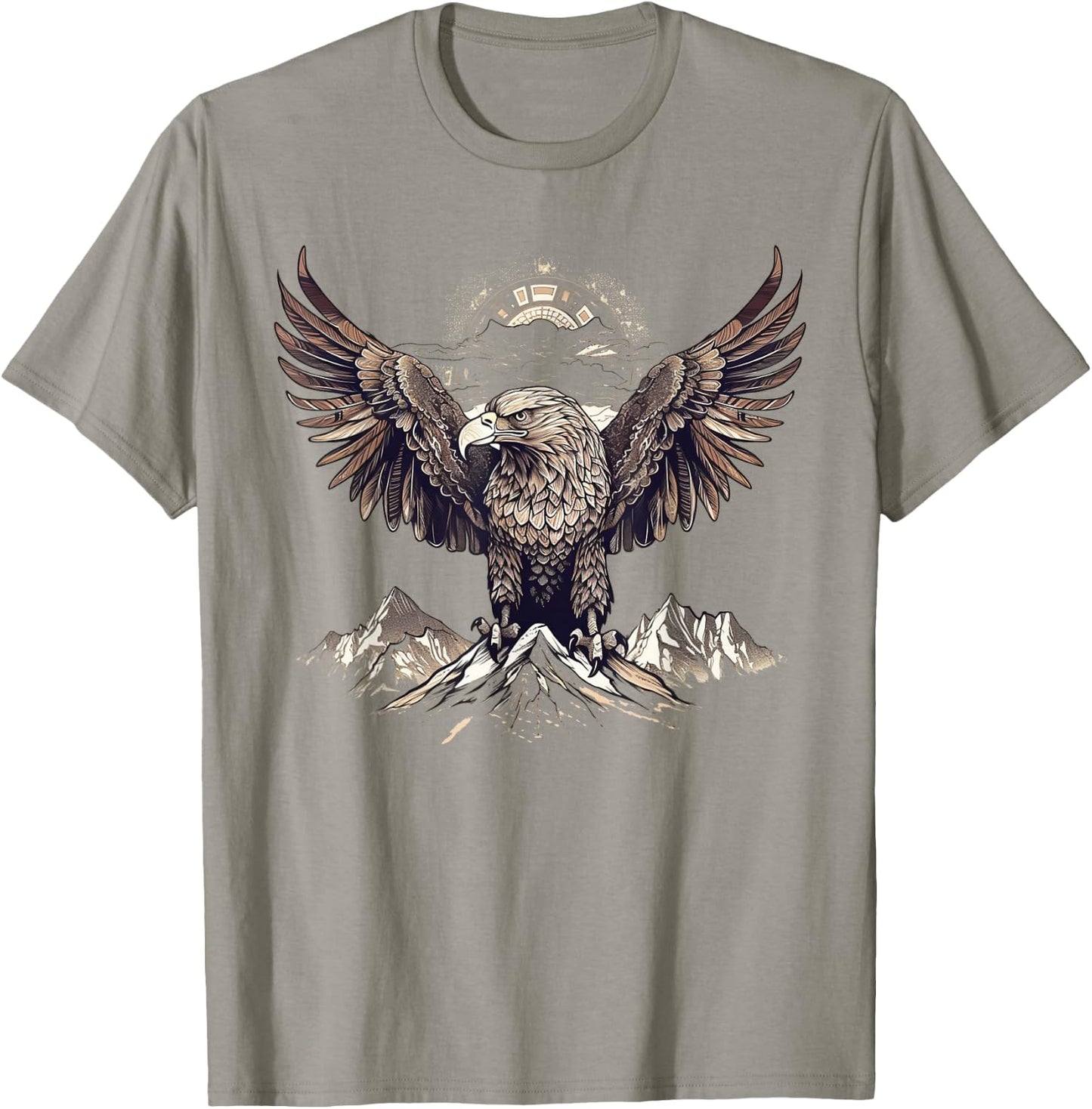 Eagle Artwork | Animal Bird Motif Eagle T-Shirt - T-Shirt | Sand