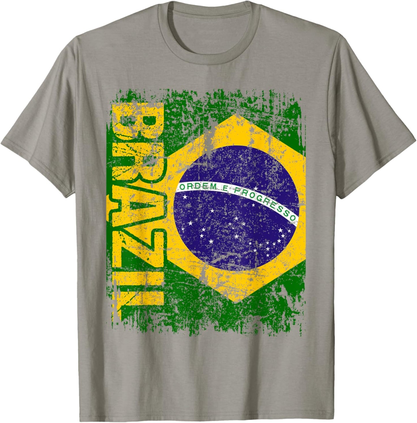 BRAZIL BRASIL Flag Vintage Distressed BRAZIL T-Shirt - T-Shirt | Sand