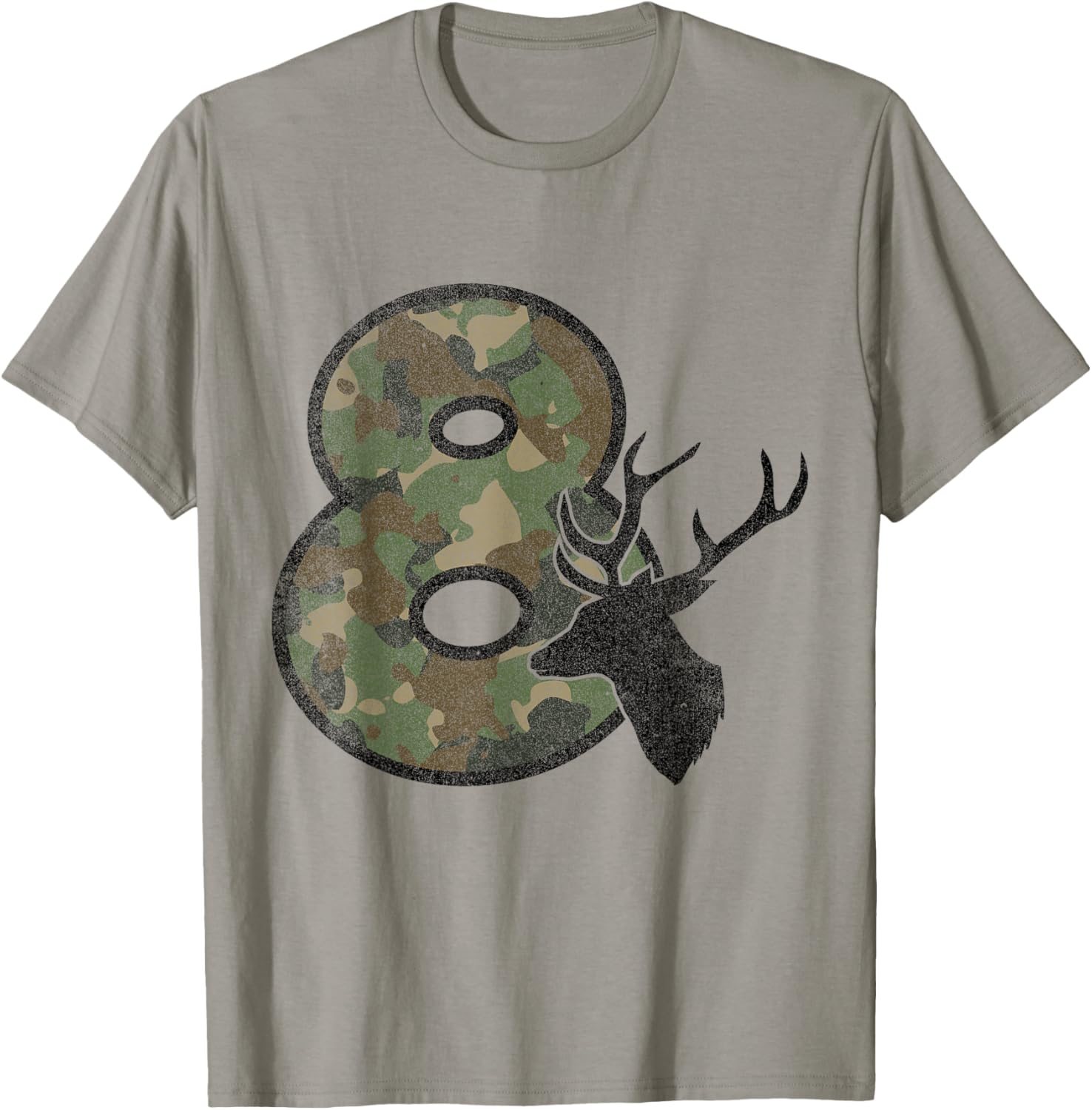 Country Boys Camo 8 Eight Year Old Birthday Deer Hunter T-Shirt - T-Shirt | Sand