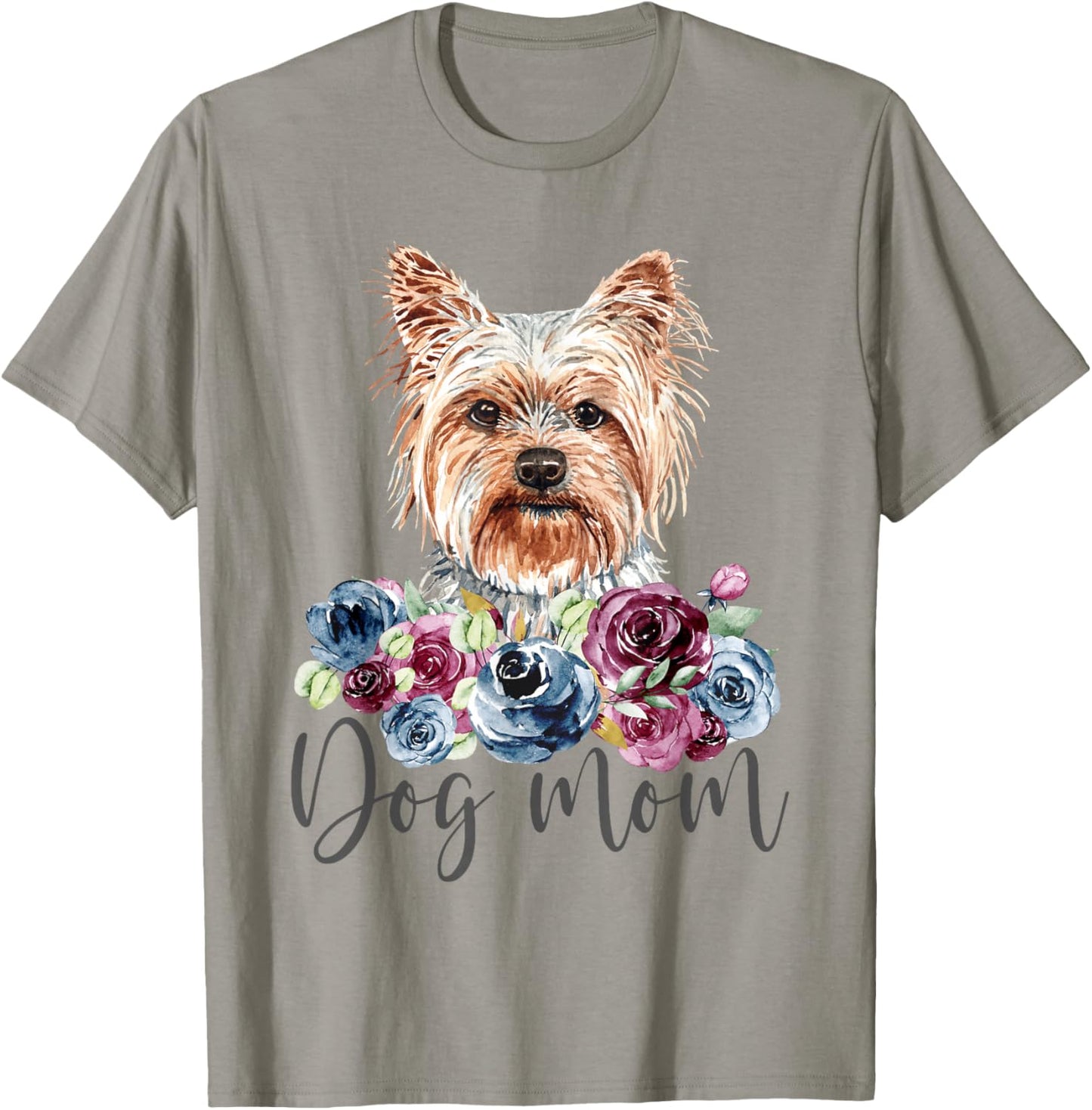 Yorkie Dog Mom Floral Yorkshire Terrier T-Shirt - T-Shirt | Sand