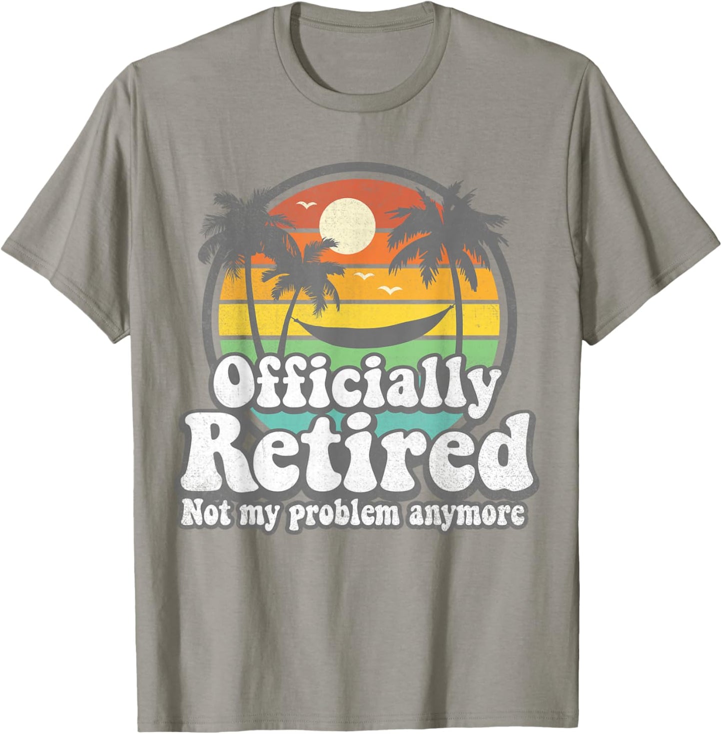 Officially Retired 2022 Hawaiian Beach Vintage Retirement T-Shirt - T-Shirt | Sand