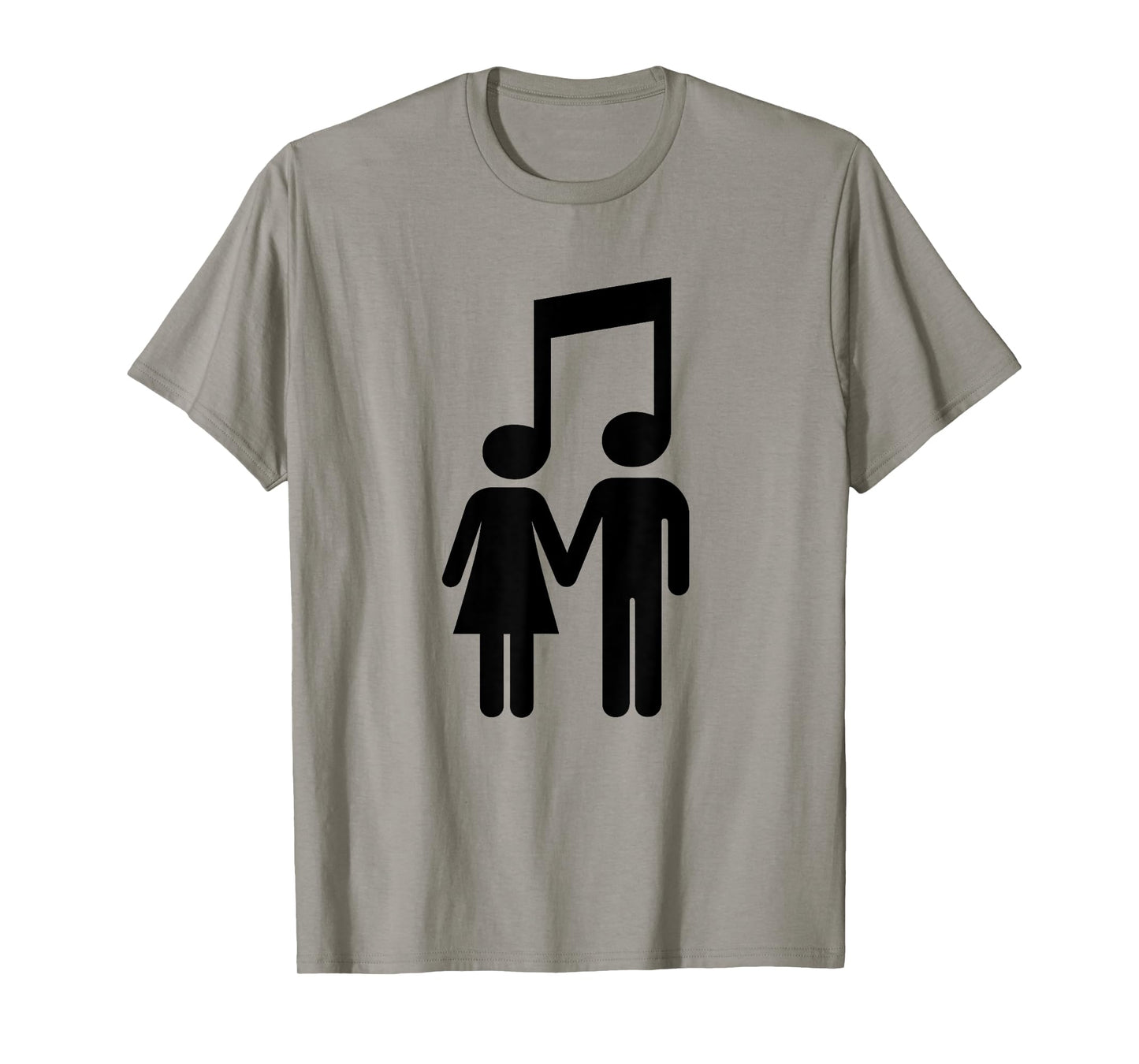 Music Note People Love Stick Figures Holding Hands T-Shirt