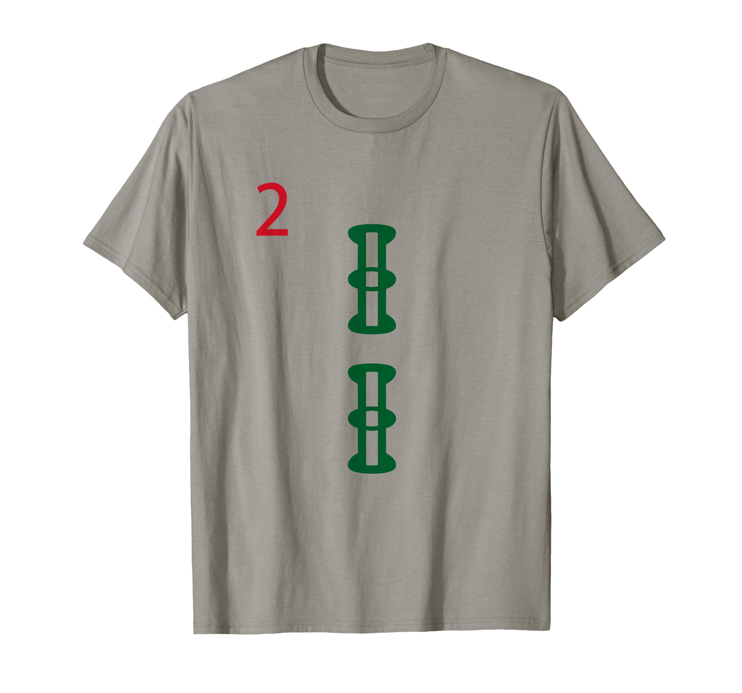 Chinese Mah Jong Bamboo Sozu Two Tile Mahjong Costume T-Shirt