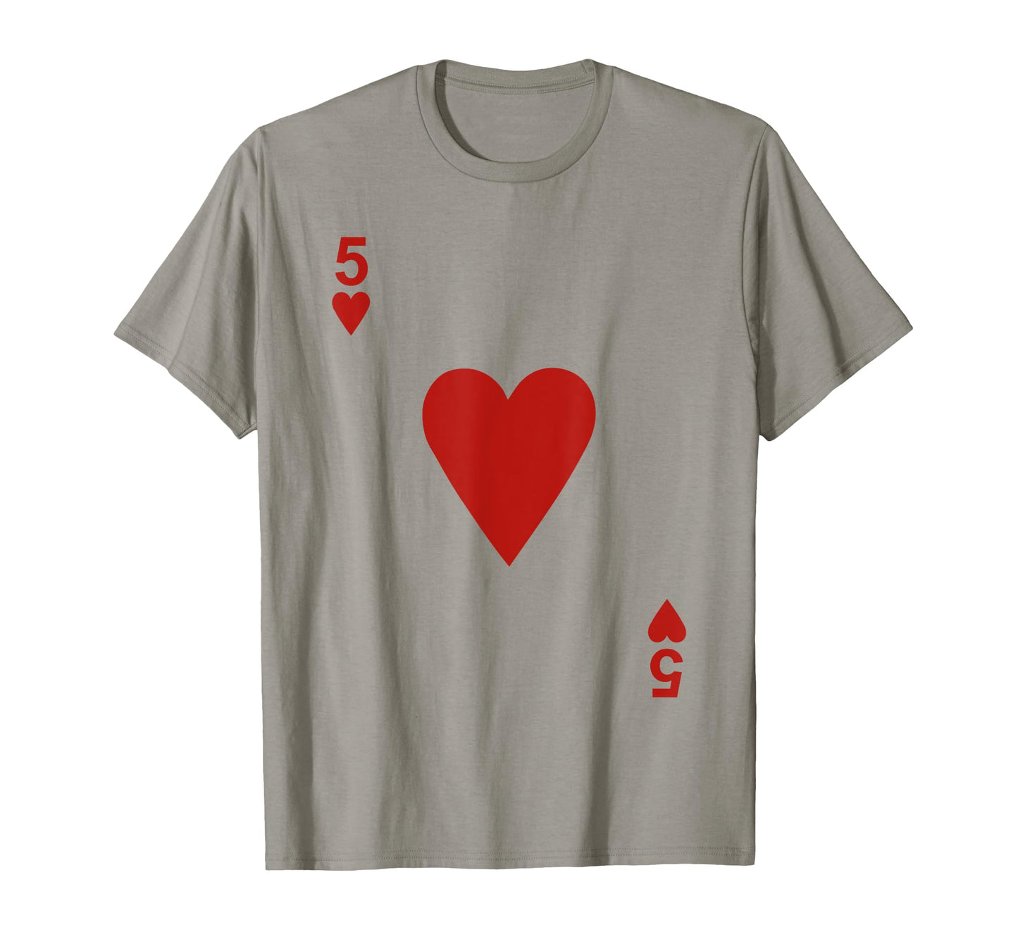 Five of hearts Tshirt Blackjack Cards Poker 21 5 Tee shirt T-Shirt