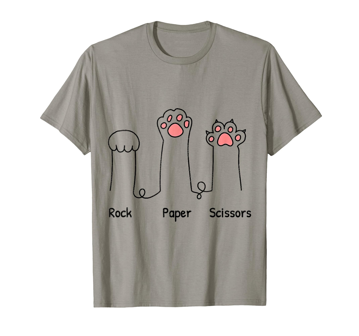 Rock Paper Scissors Hand Game Cute Paw Funny Cat T-Shirt