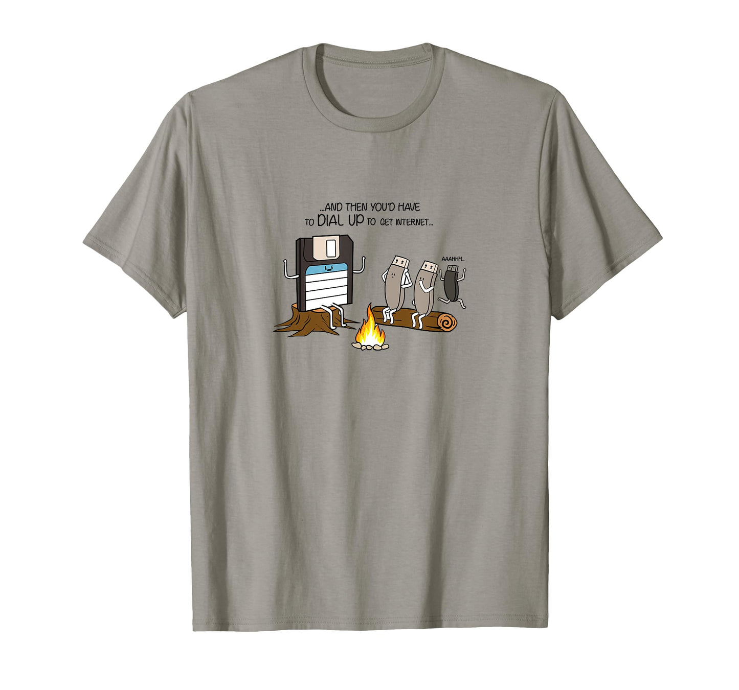 Floppy Disk & USB Drives, Dial-up Tones, Funny Old Tech Meme T-Shirt