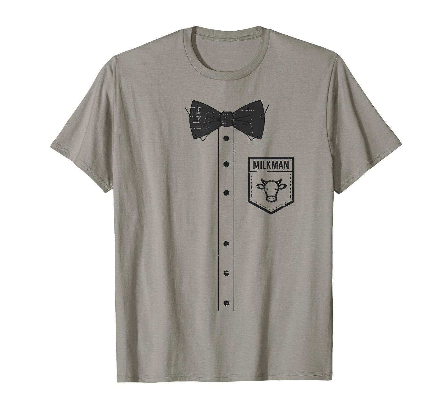 Halloween Milkman Pocket Funny Milk Costume Uniform Dad Men T-Shirt
