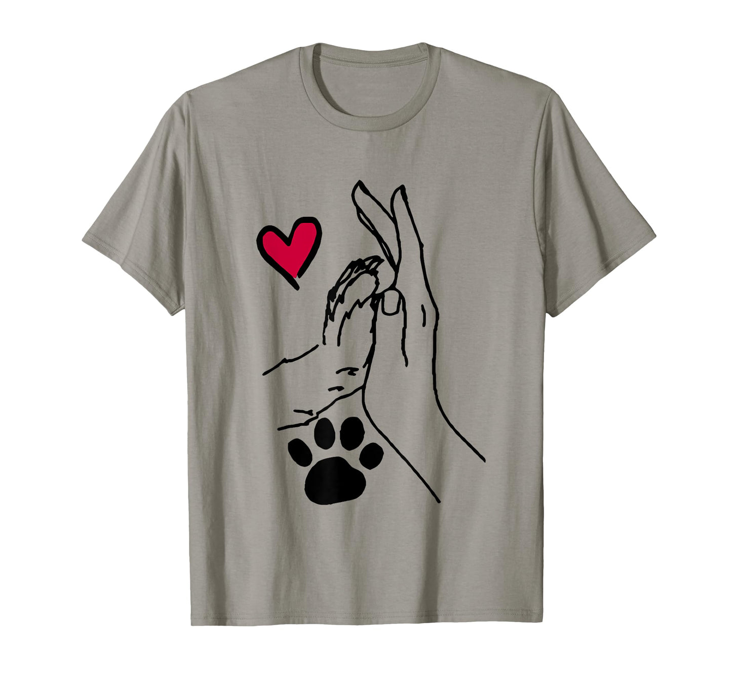 Human And Dog Or Cat Paw High Five Dog Human Friendship T-Shirt