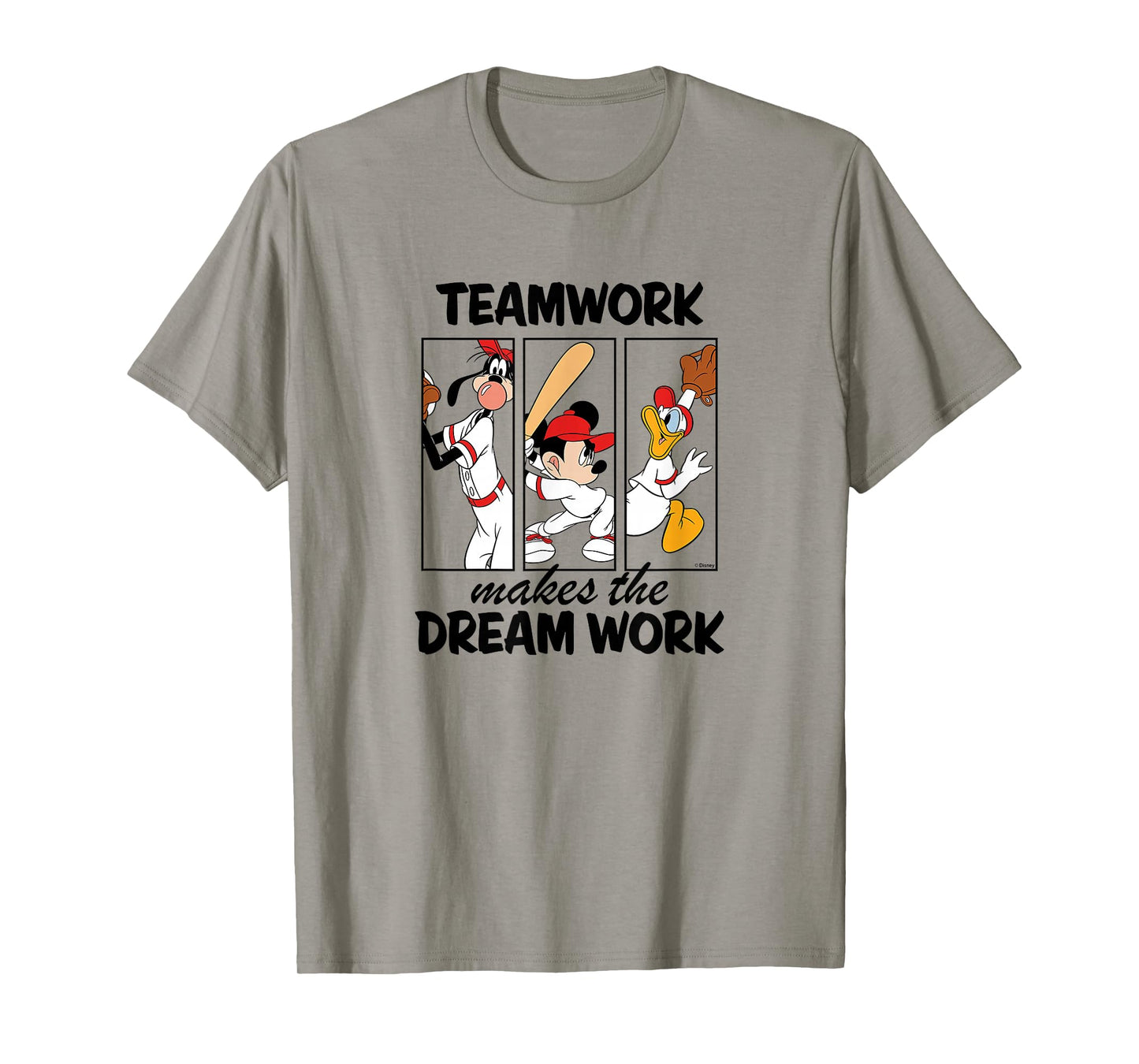 Disney - Mickey Team Work Makes The Dream Work Baseball T-Shirt