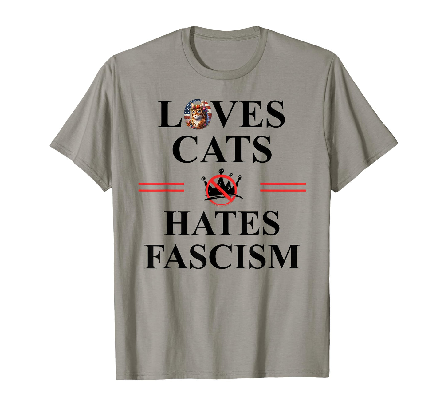 Cats Against Fascism Resist Anti Fascism No Kings Protest T-Shirt