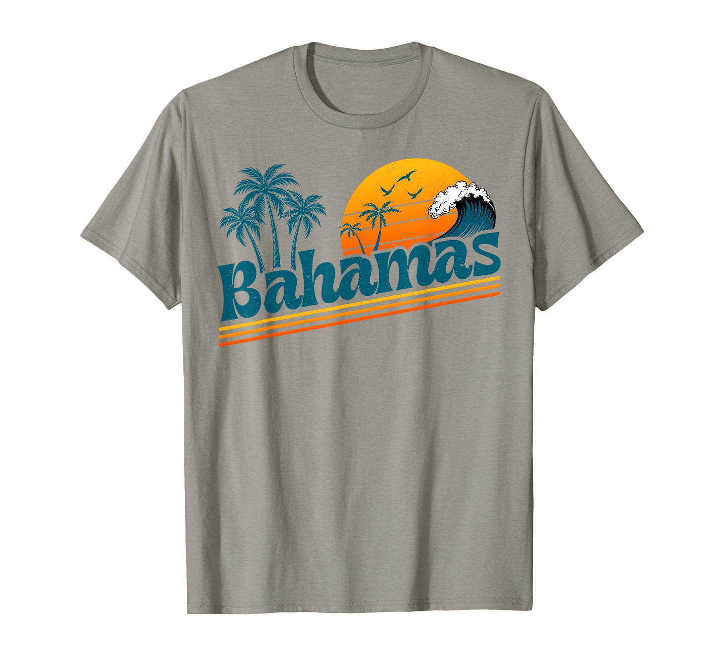 Retro Bahamas Beach Summer Vacation Sunset 70s 80s Palm Tree T-Shirt