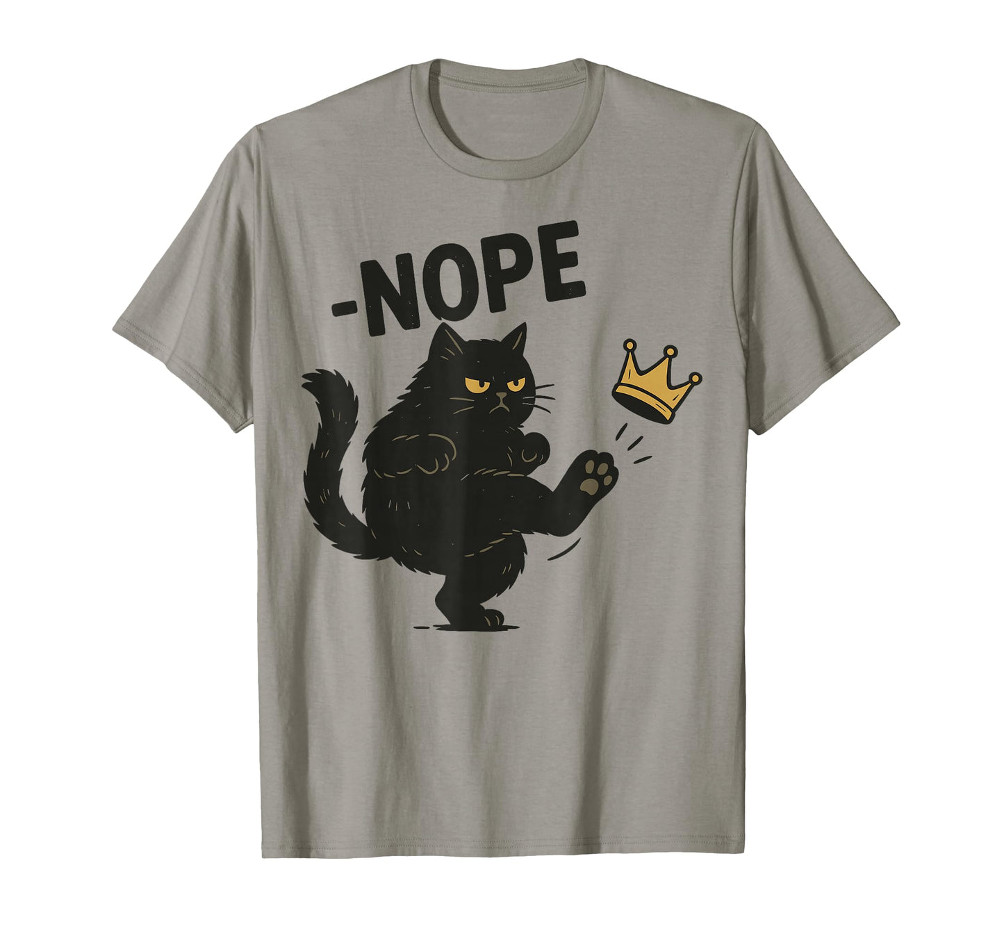 Nope No Kings in America Since 1776 Funny Black Cat T-Shirt