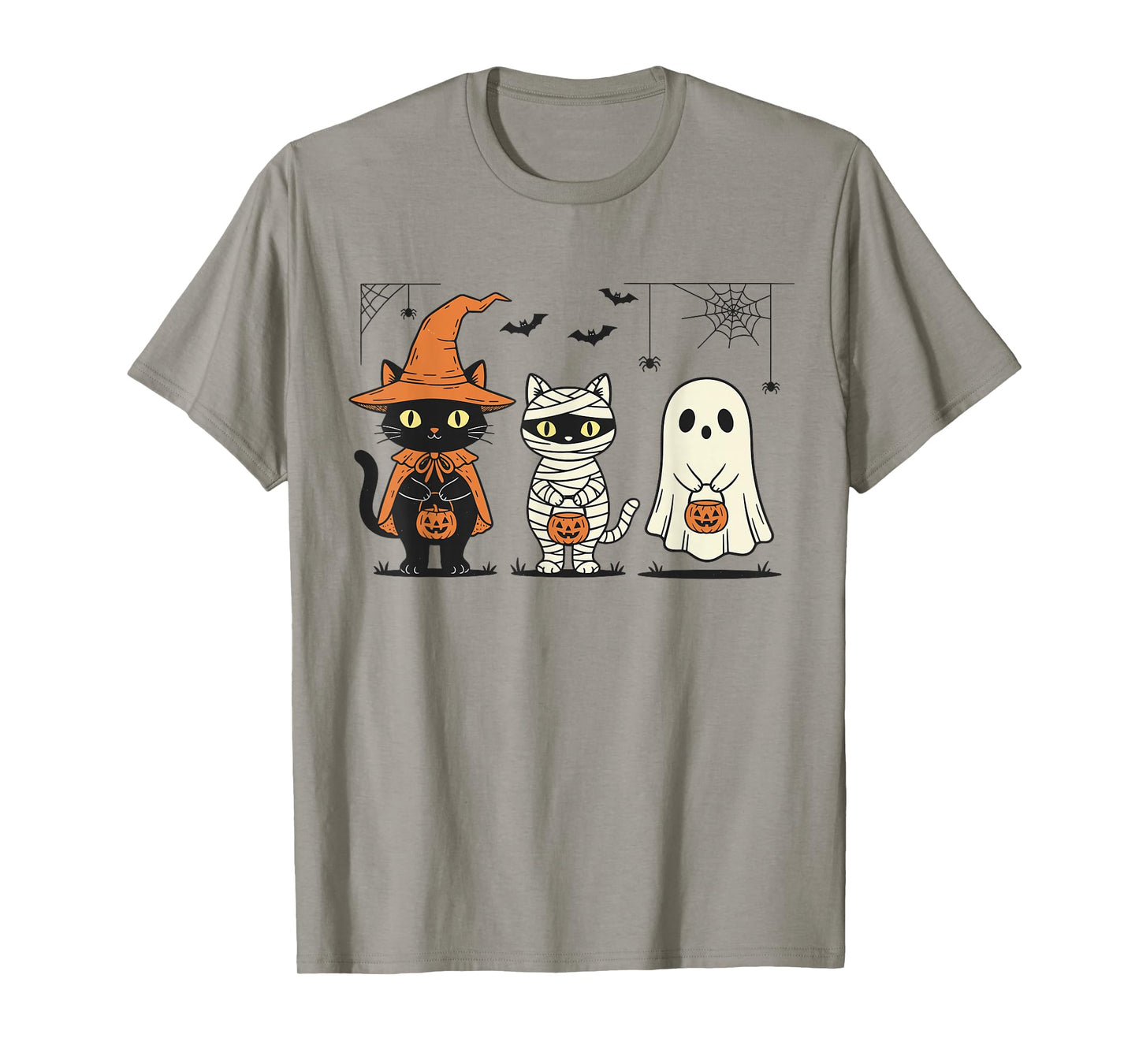 Halloween Black Cat Witch Ghost Pumpkin Women Men Kids T-Shirt