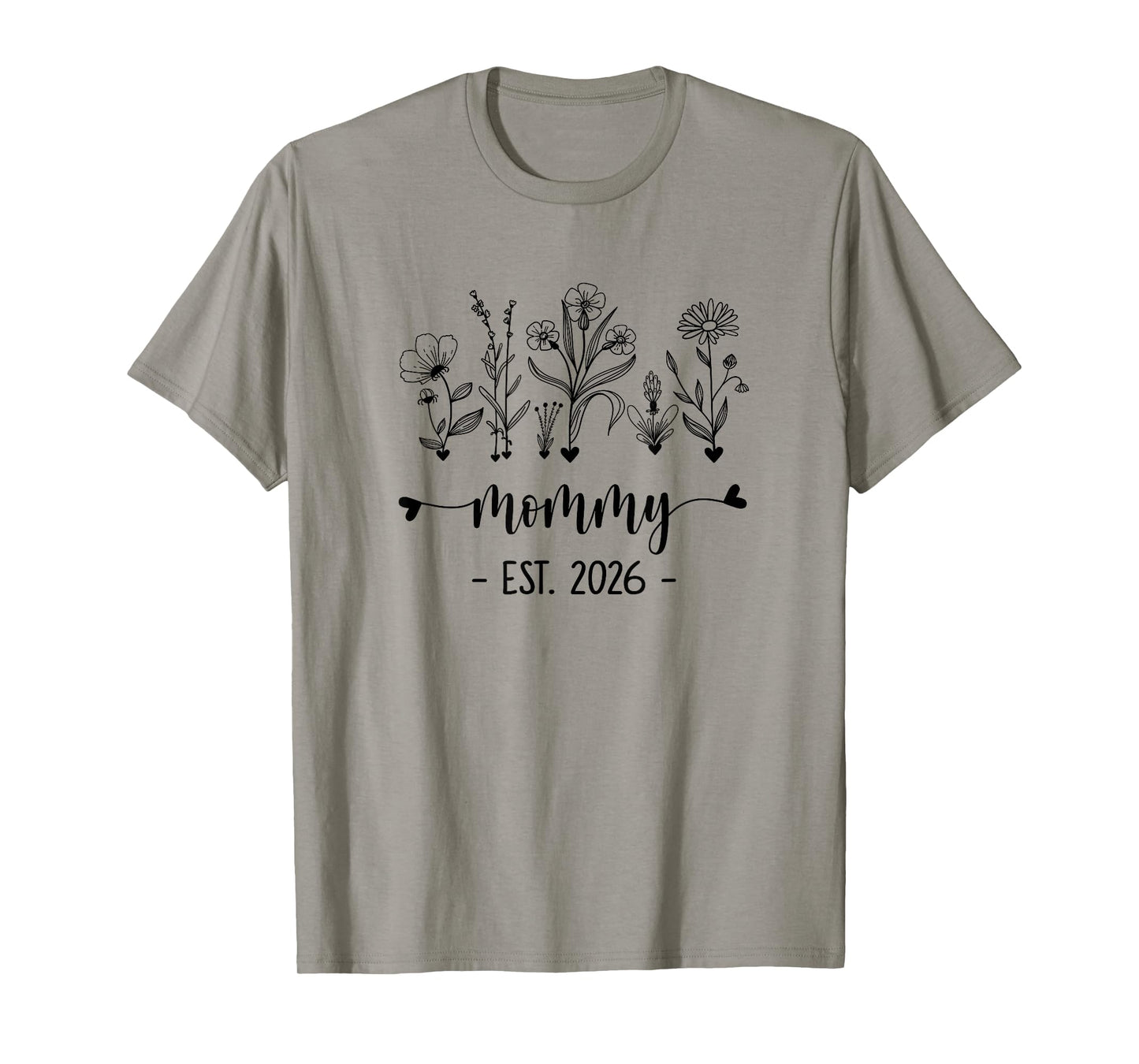Promoted To Mommy Est 2026 Pregnancy Announcement Flower T-Shirt