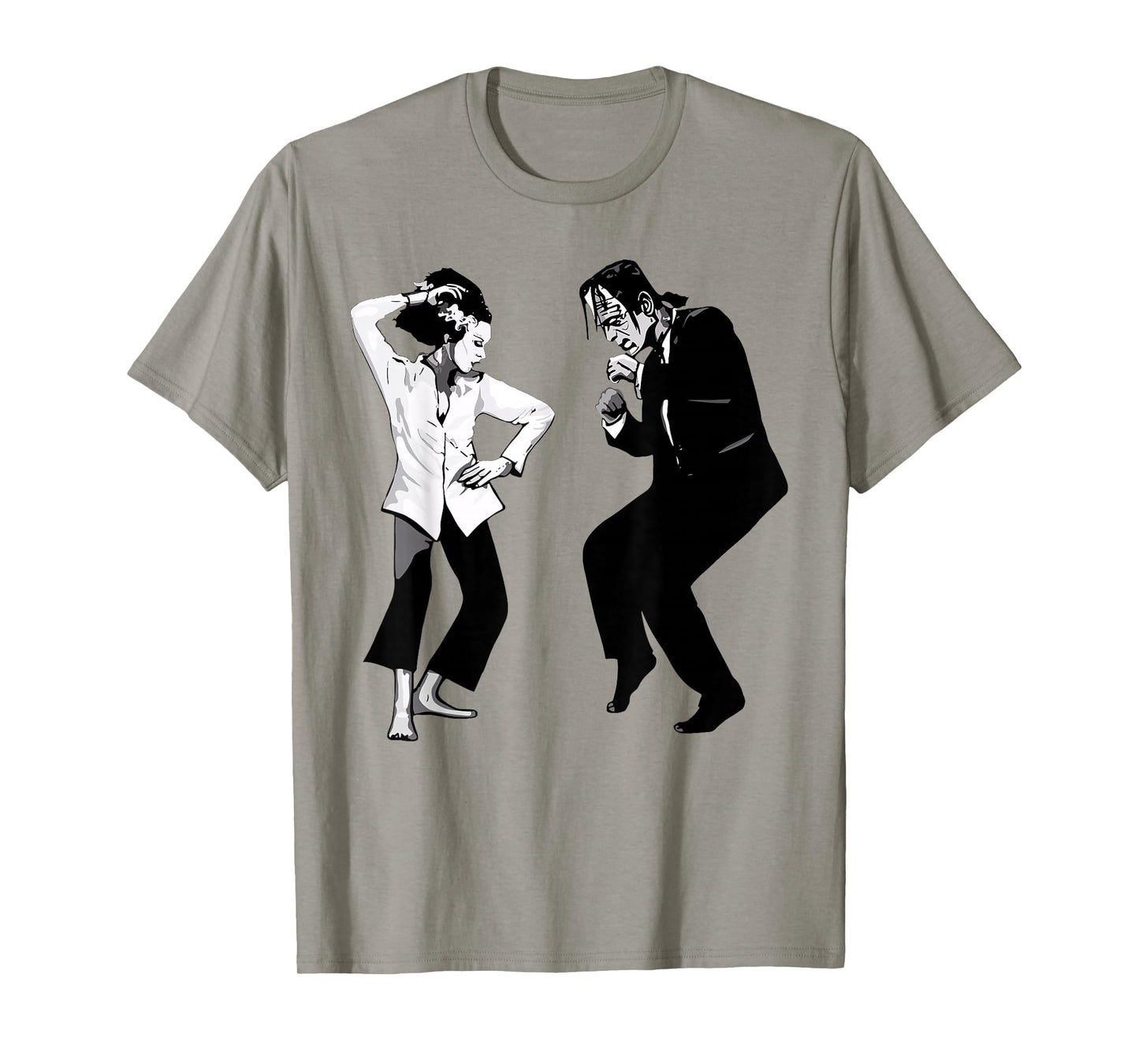 Retro Funny Frankenstein Monster and Bride Dancing Halloween T-Shirt