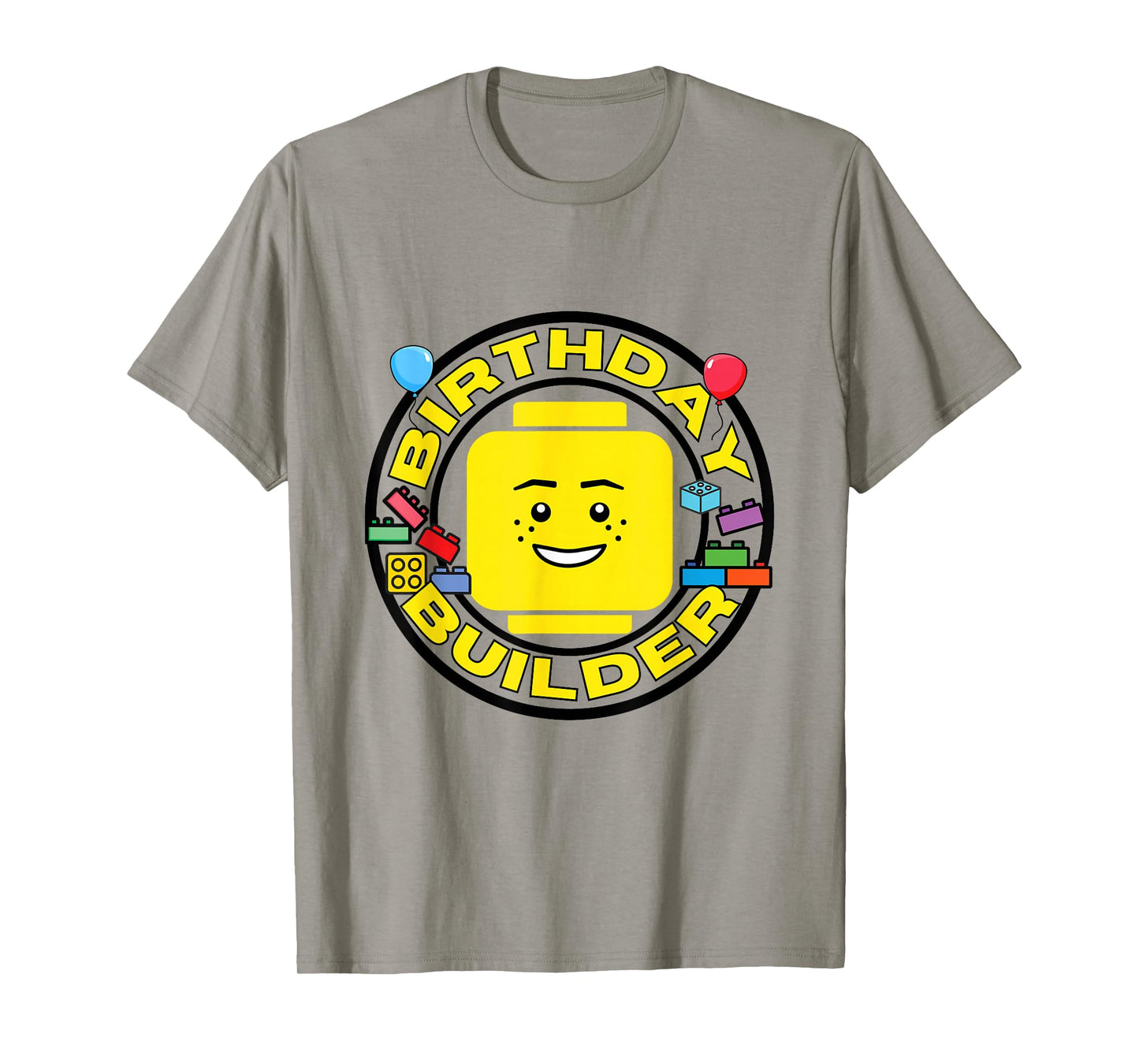 Building Bricks Birthday Builder Blocks Figure T-Shirt