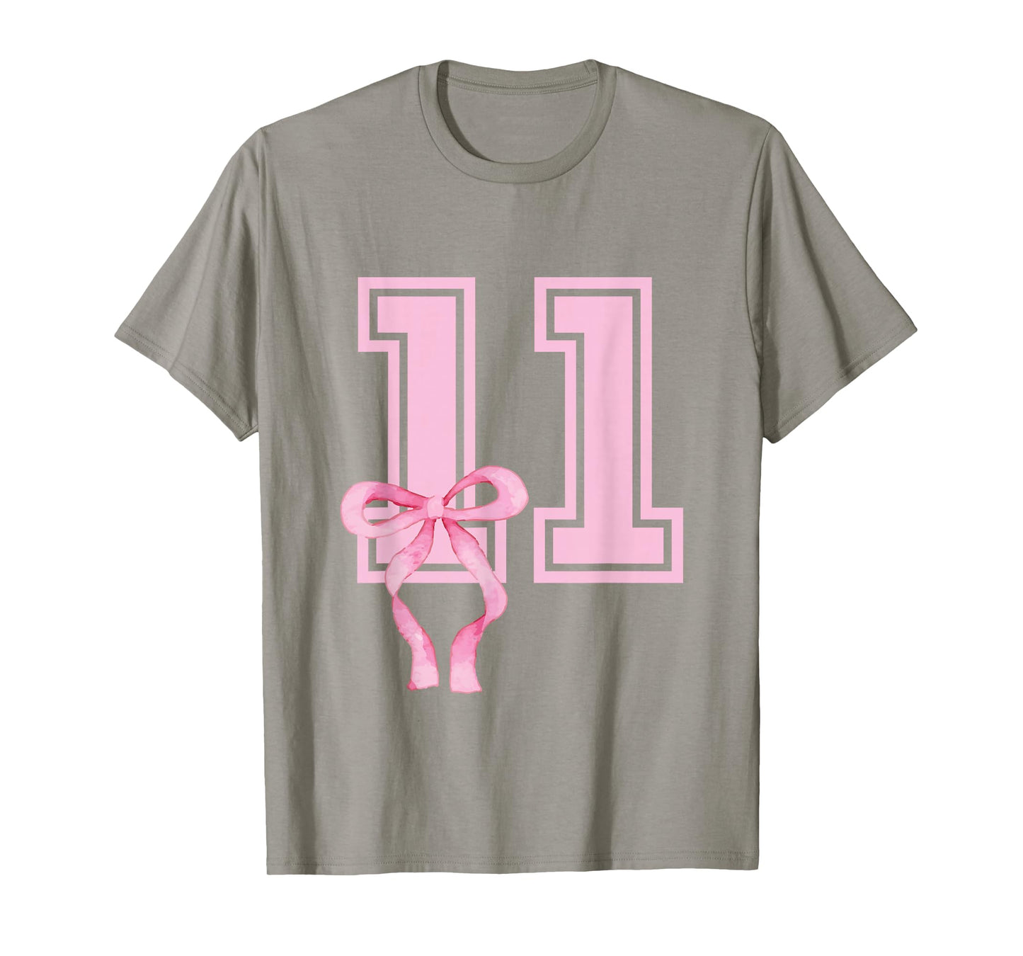 11 Year Old Birthday Girl Coquette Pink Bow Aesthetic T-Shirt