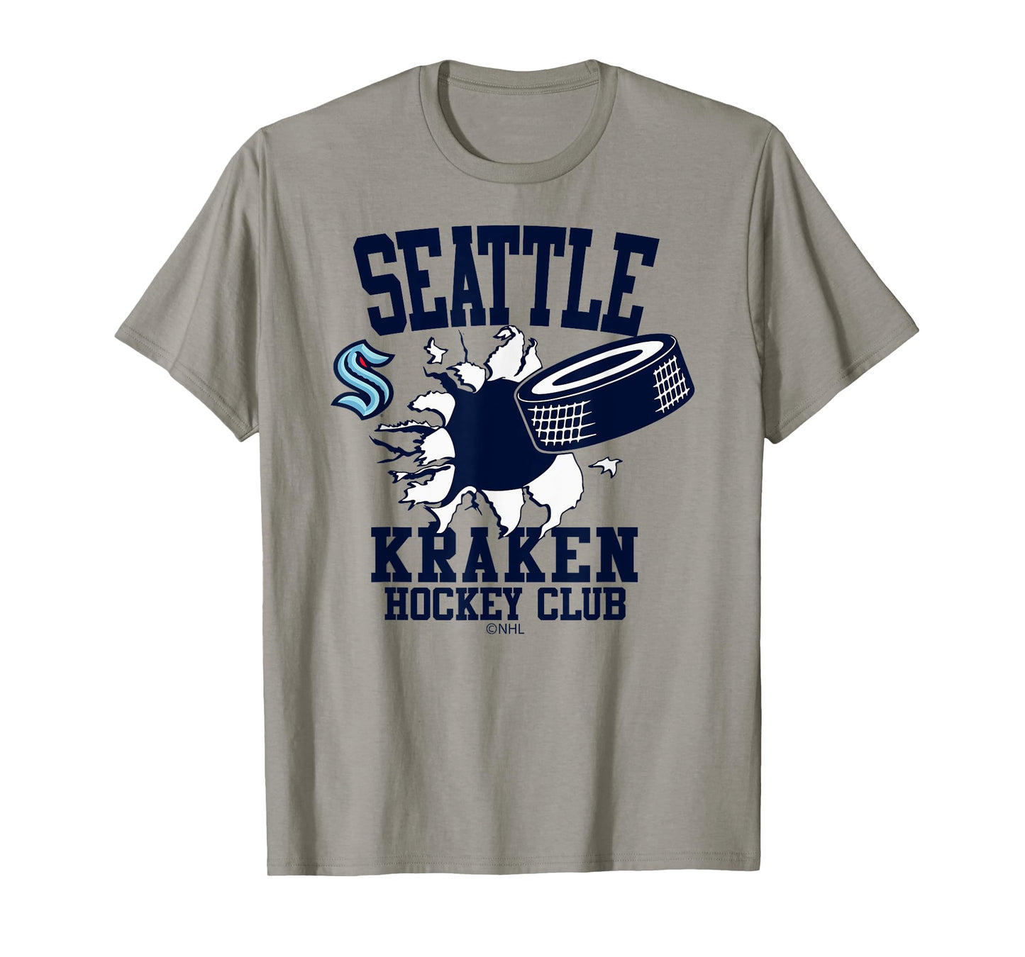 Seattle Kraken Hockey Puck Burst Gray Officially Licensed T-Shirt