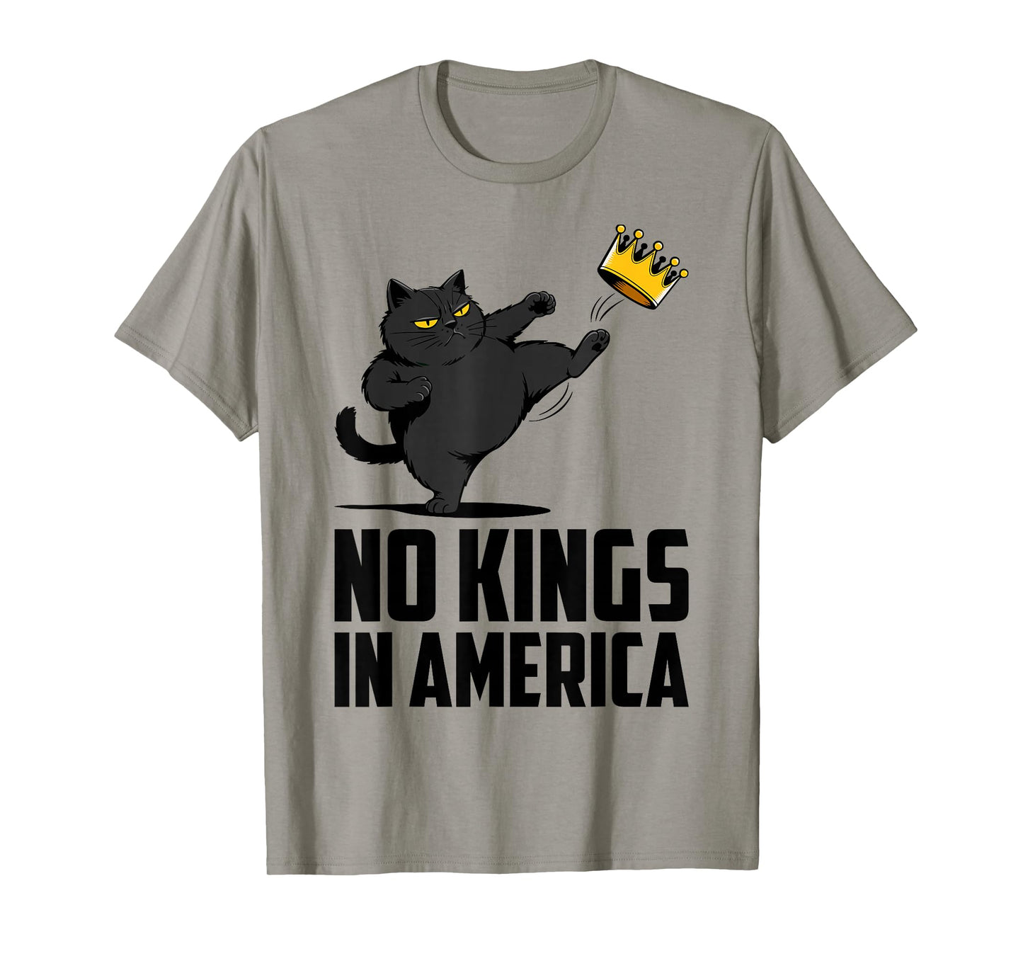 No Kings in America Black Cat Funny Political Meme 4th July T-Shirt