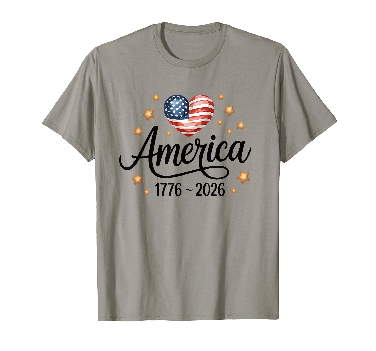 Flag Heart 1776 2026 July 4th 250th Birthday T-Shirt