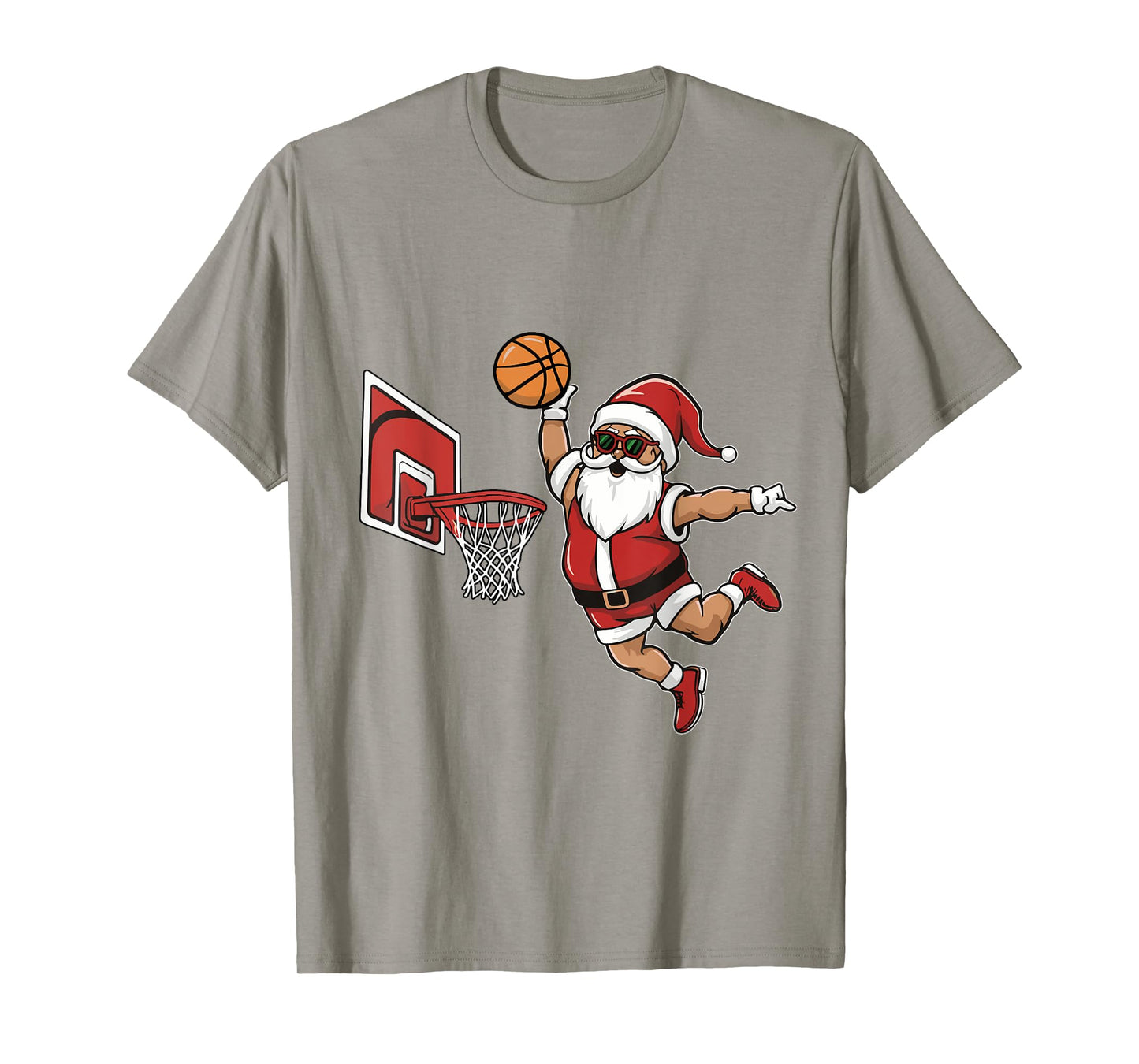 Christmas Santa Claus Dunking basketball Hoop Men Boys Kids T-Shirt