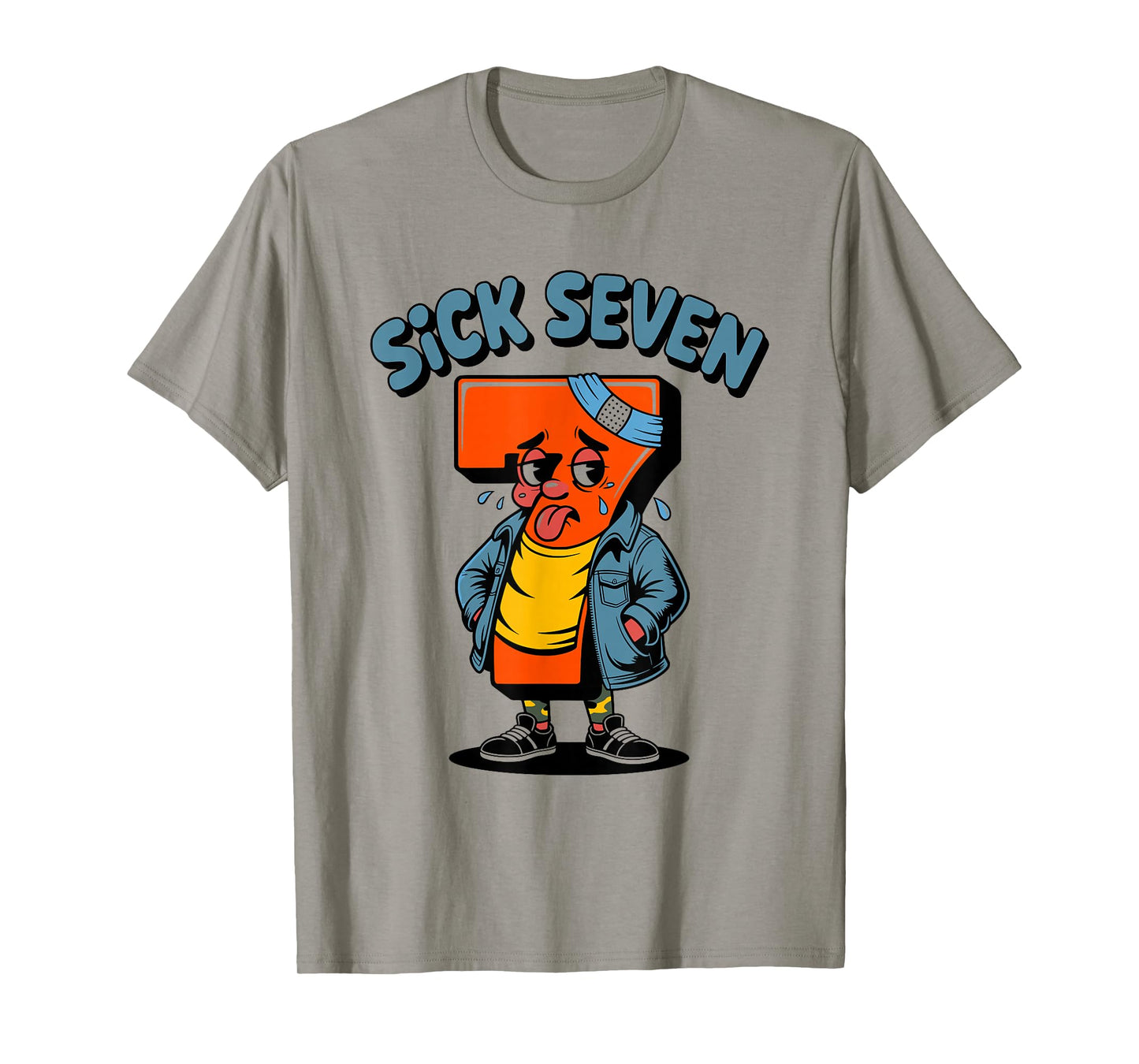 Funny Sick Seven Meme Six Seven Wordplay Halloween Costume T-Shirt