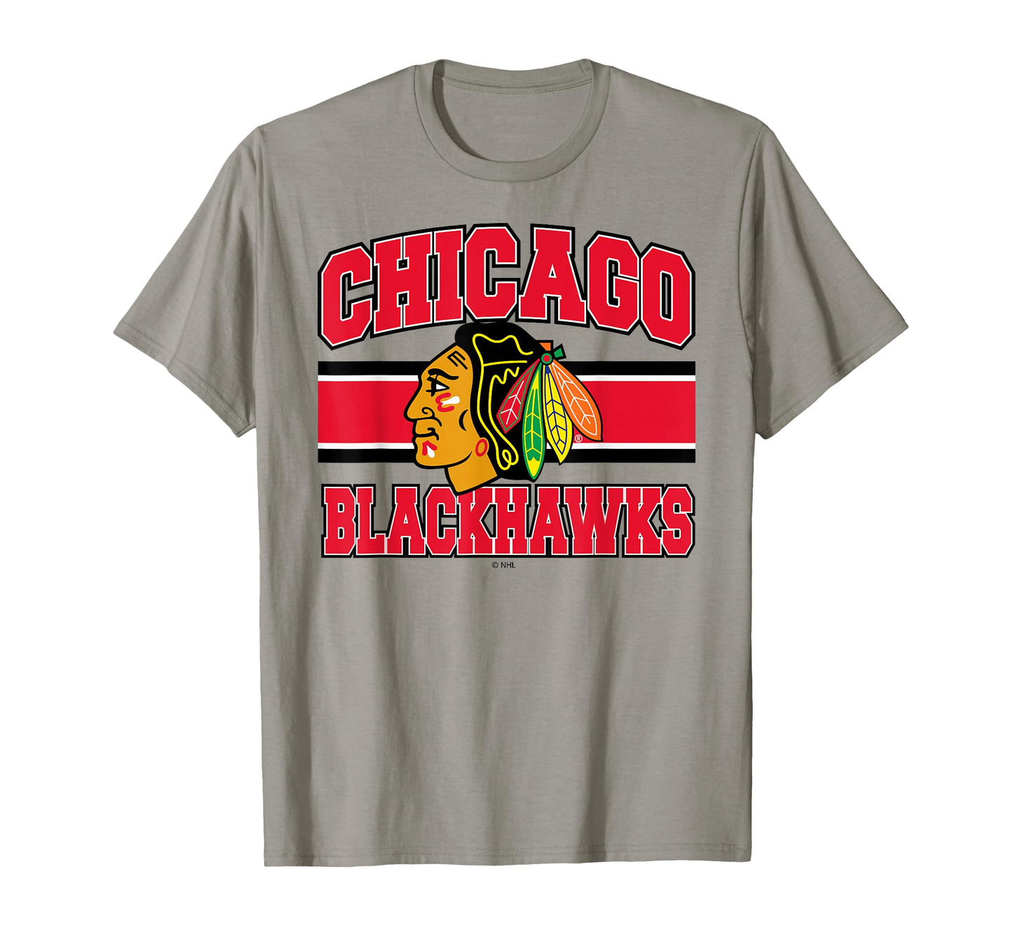 Chicago Blackhawks Stripe Gray Officially Licensed T-Shirt