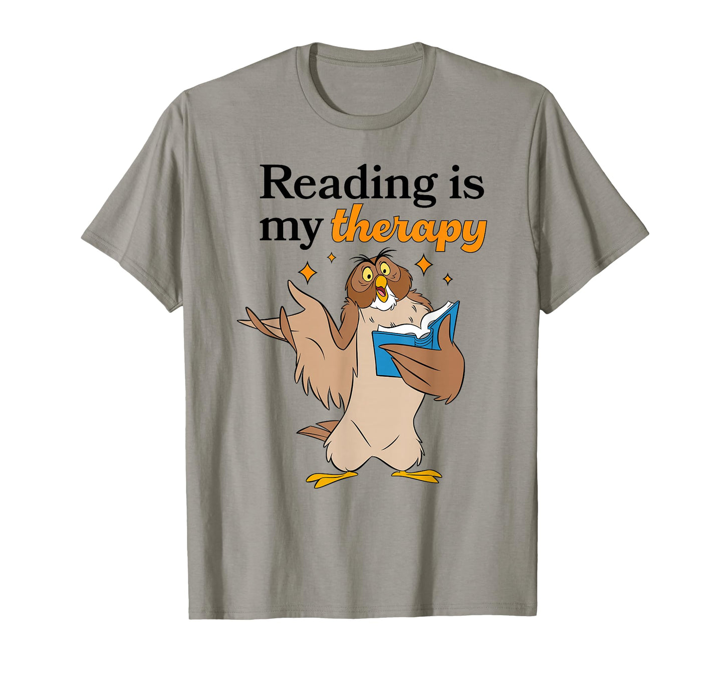 Disney Winnie the Pooh Reading Is My Therapy Owl Logo T-Shirt