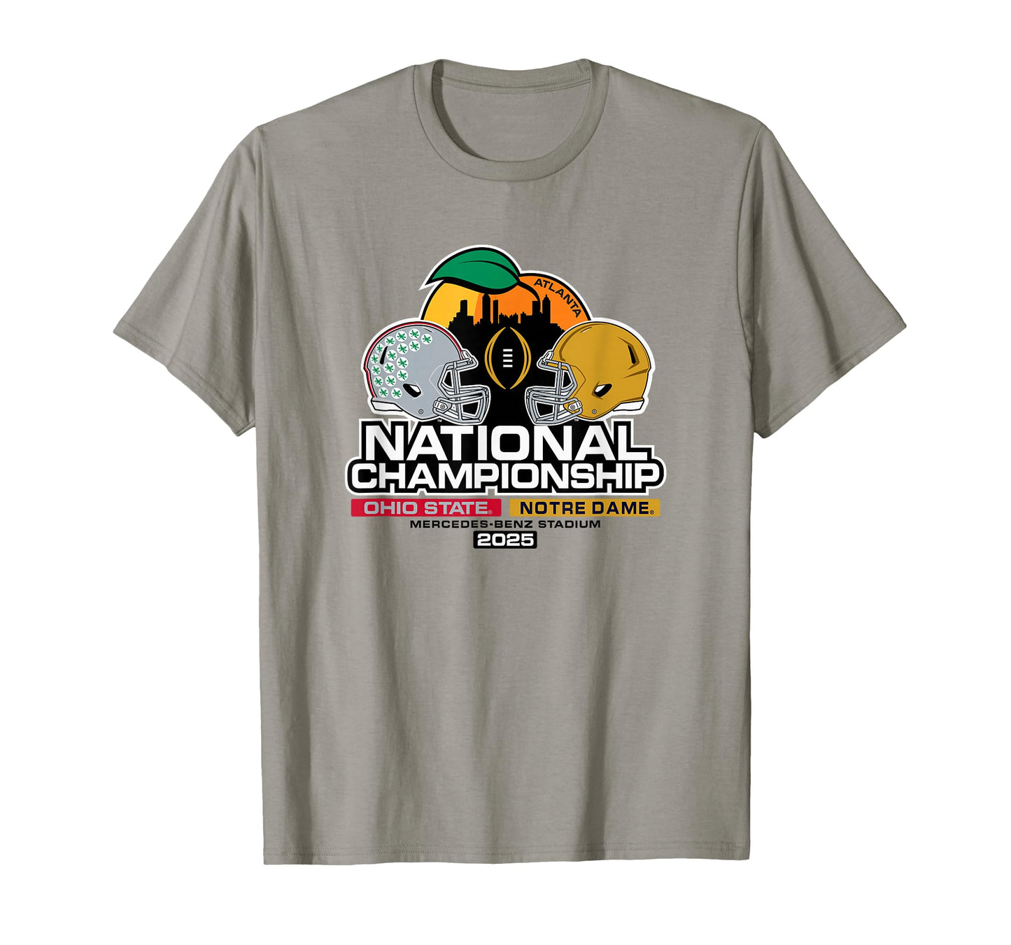 Ohio State vs Notre Dame National Championship 2025 Gray T-Shirt
