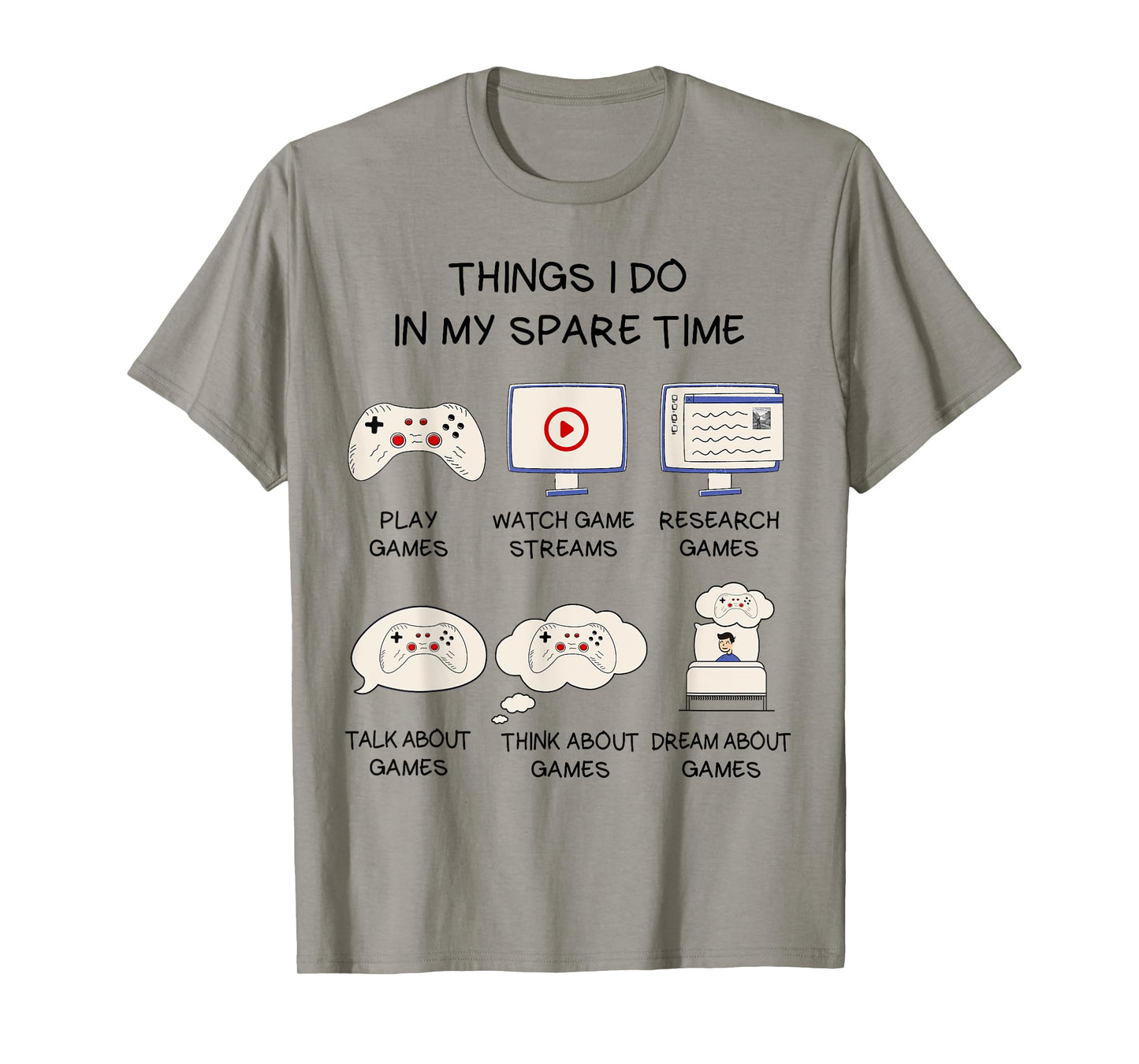 Funny Gaming Shirt For Teen Boys Men In My Spare Time Gamer T-Shirt