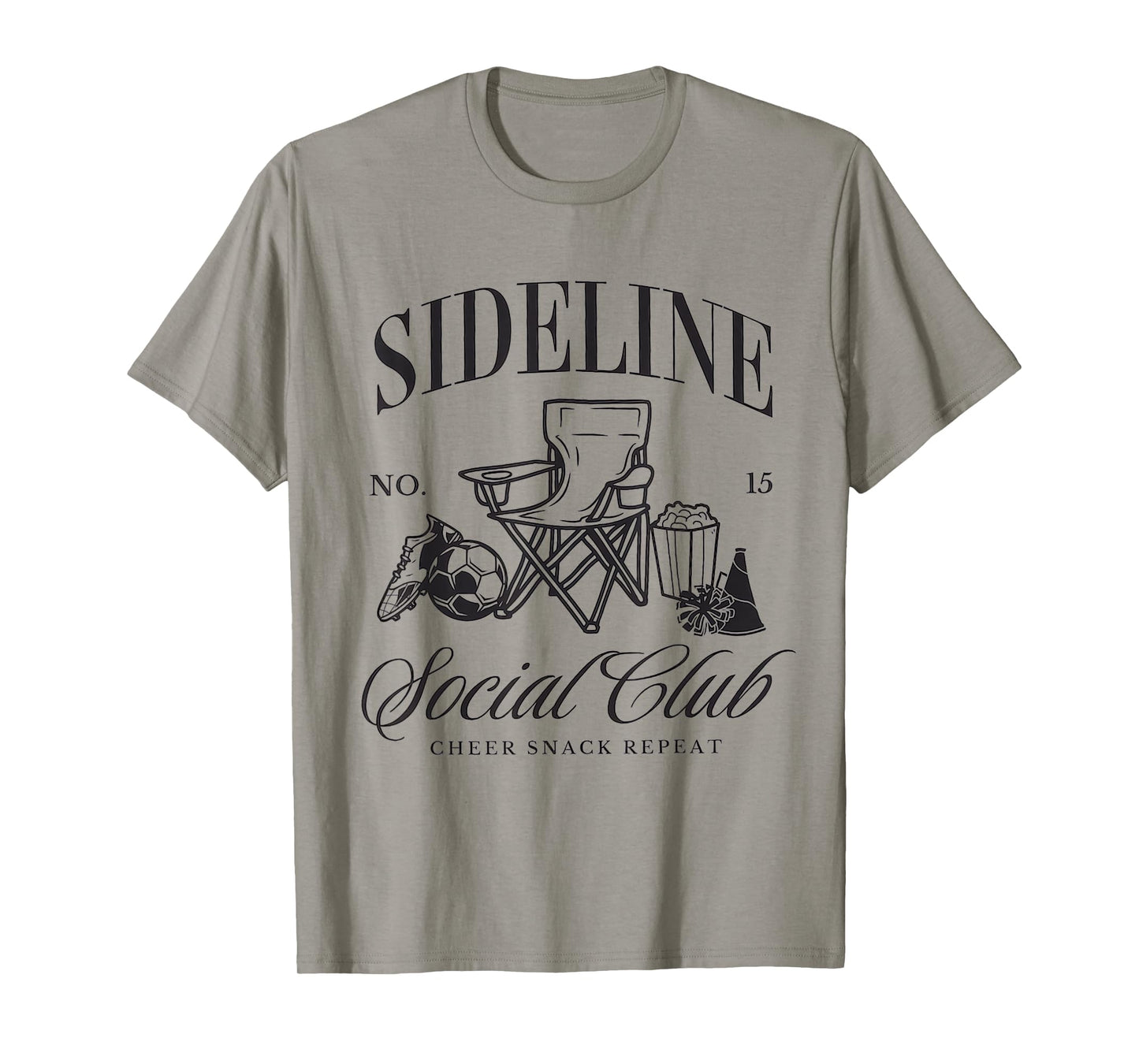 Women Sideline Social Club Soccer Mom Game Day Mothers Day T-Shirt