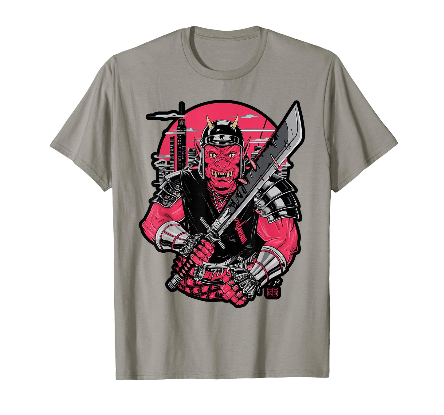 Retro Oni Cyberpunk Samurai Arts for Bushido Warrior T-Shirt