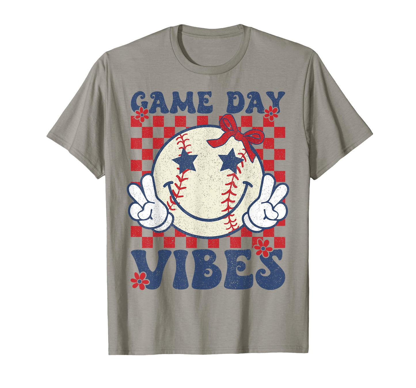 Game Day Vibes Retro Coquette Bow Baseball Girls Women T-Shirt