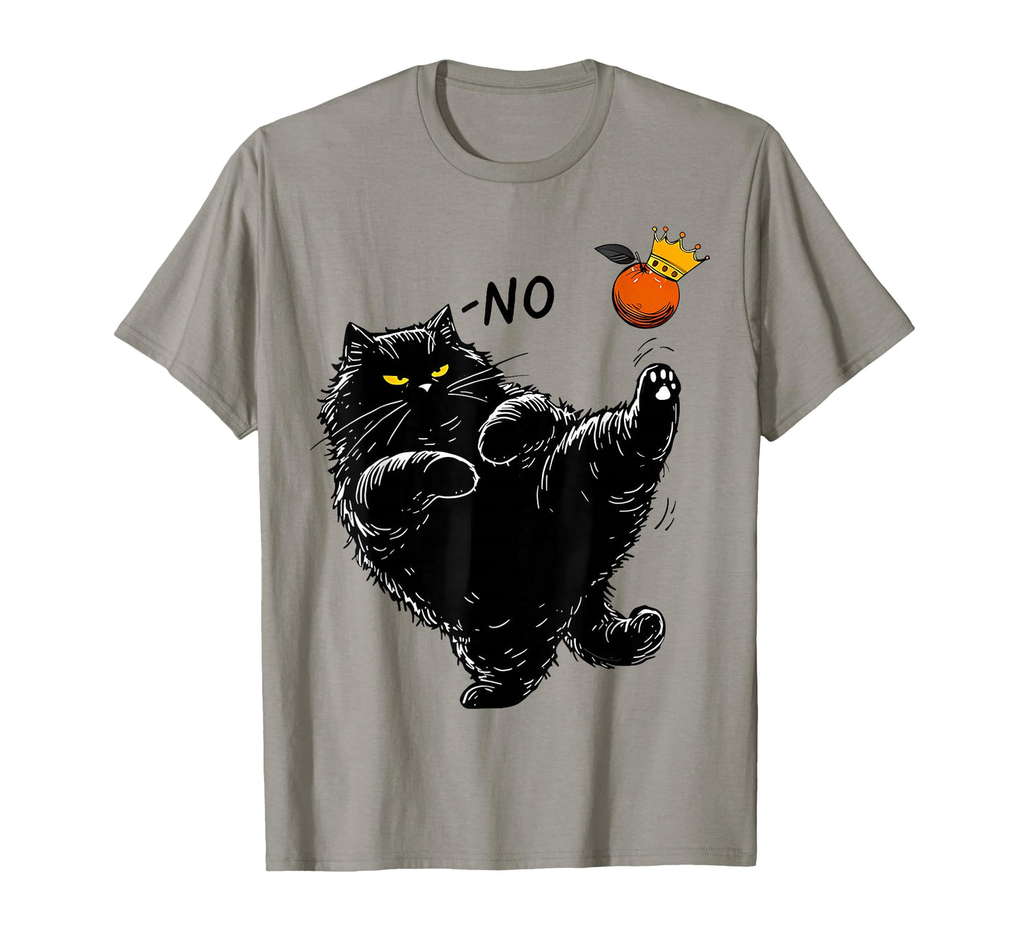 Funny Fat Black Cat No Kings Meme Kitten Lover Men Women T-Shirt