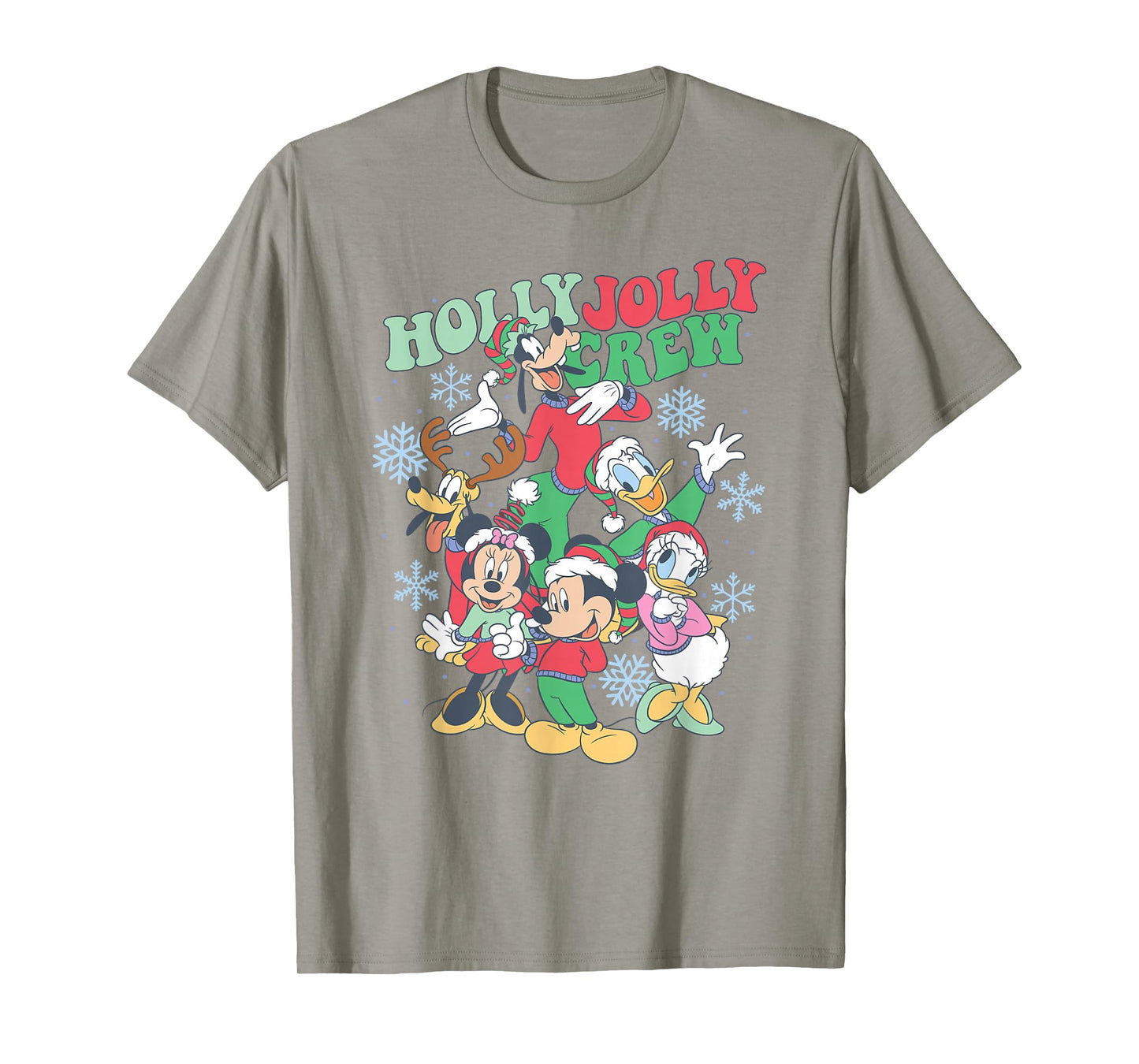 Disney Mickey & Friends Christmas Holly Jolly Crew Poster T-Shirt