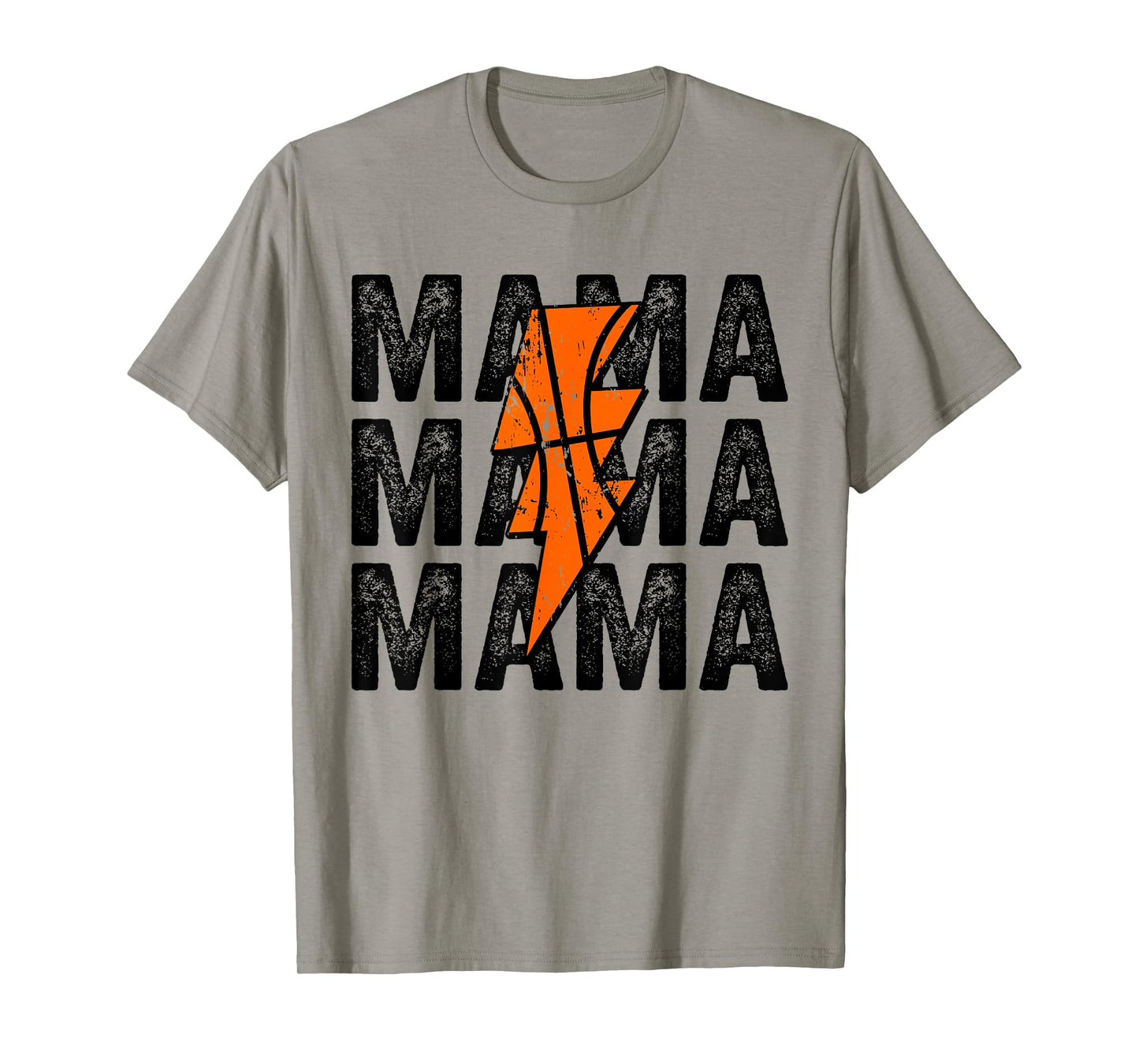 Basketball Mama Distressed Lightning Bolt Mom T-Shirt