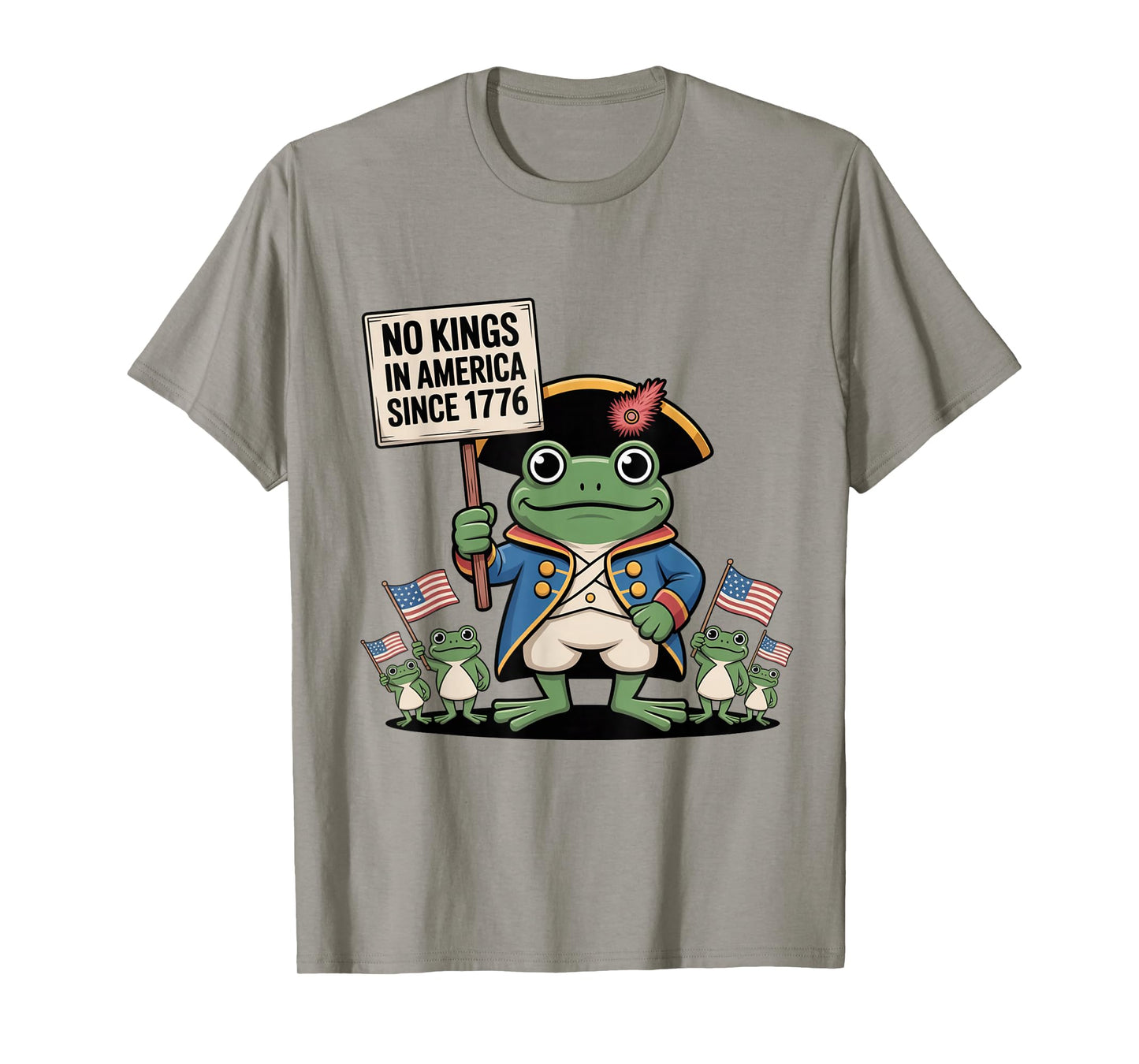 Frog Protest No Kings in America Since 1776 American Flag T-Shirt