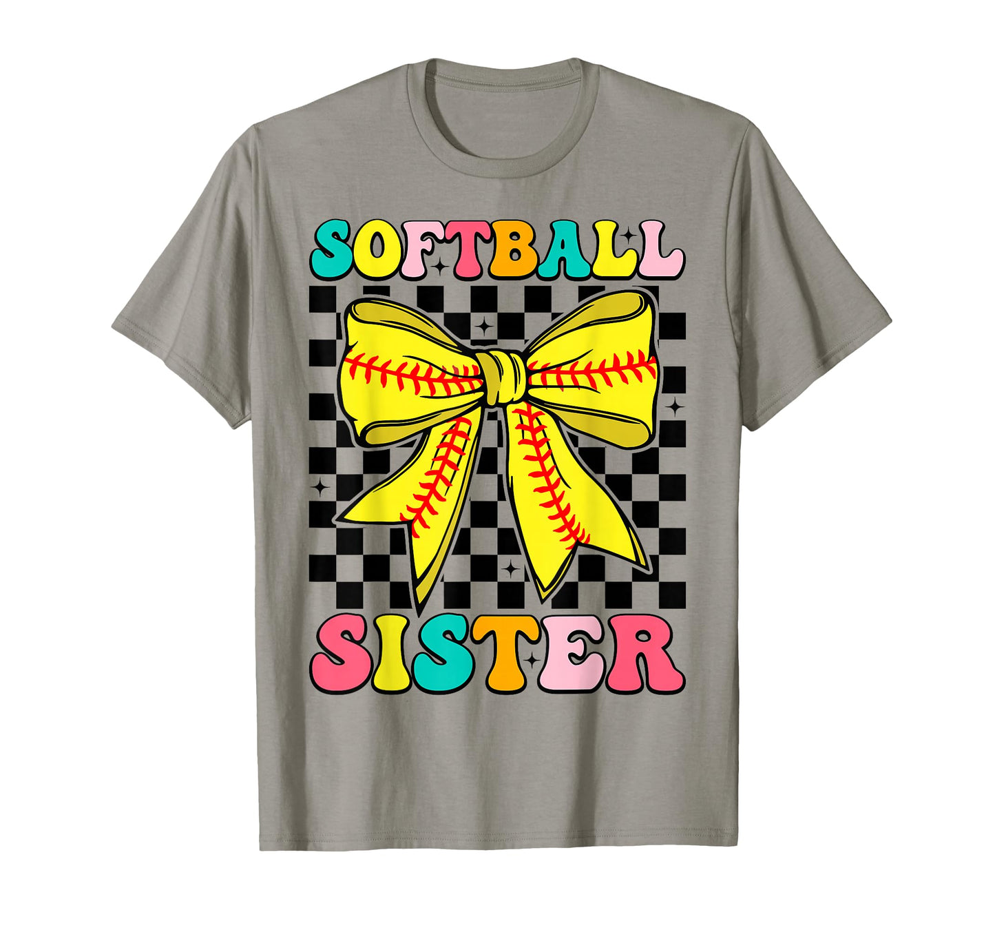 Softball Sister Coquette Bow Softball Sister Game day T-Shirt