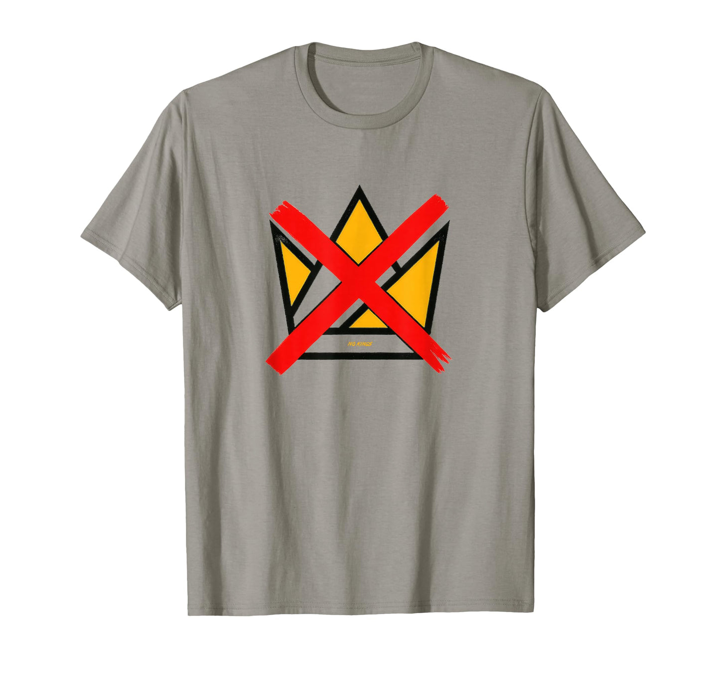 No Kings Geometric Crown Minimal Abstract Art Style T-Shirt